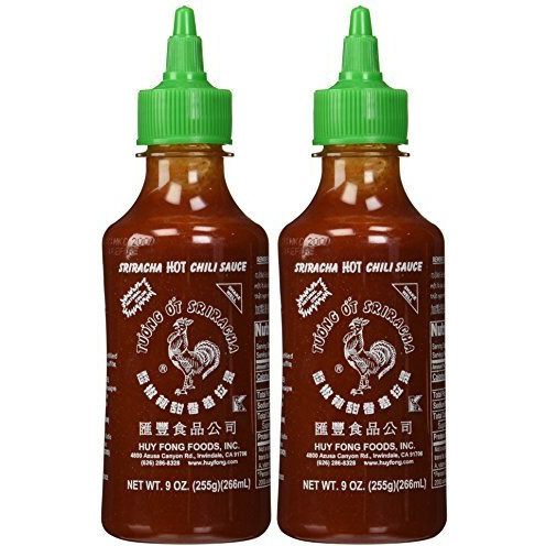Huy Fong Sriracha Hot Chili Sauce 9 Ounce Bottle (2 Pack), Chili,Original, Red-Set Of 2
