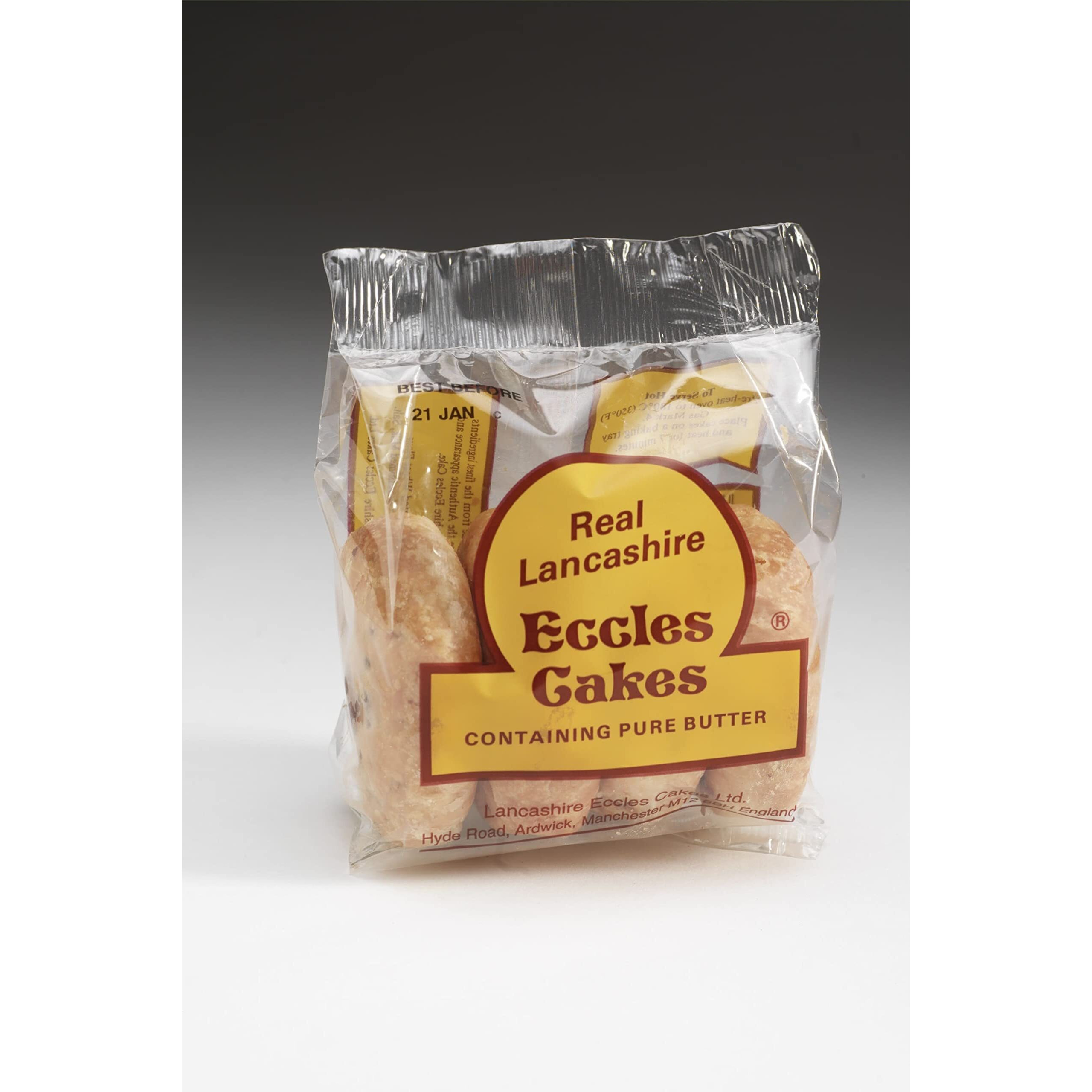 Real Lancashire Eccles Cakes | British Snacks Made With Butter & Dried Currants | Delicious Handmade Fruity Snacks | Add In Breakfast & After Meal | 4 Cakes (Pack Of 3)