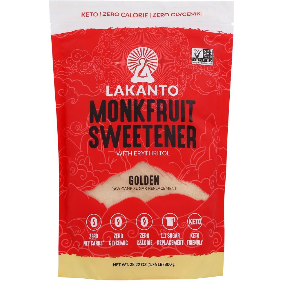 Monk Fruit Sweetener All Natural Sugar Substitute, Golden, 28.22 Ounce (Pack Of 2)