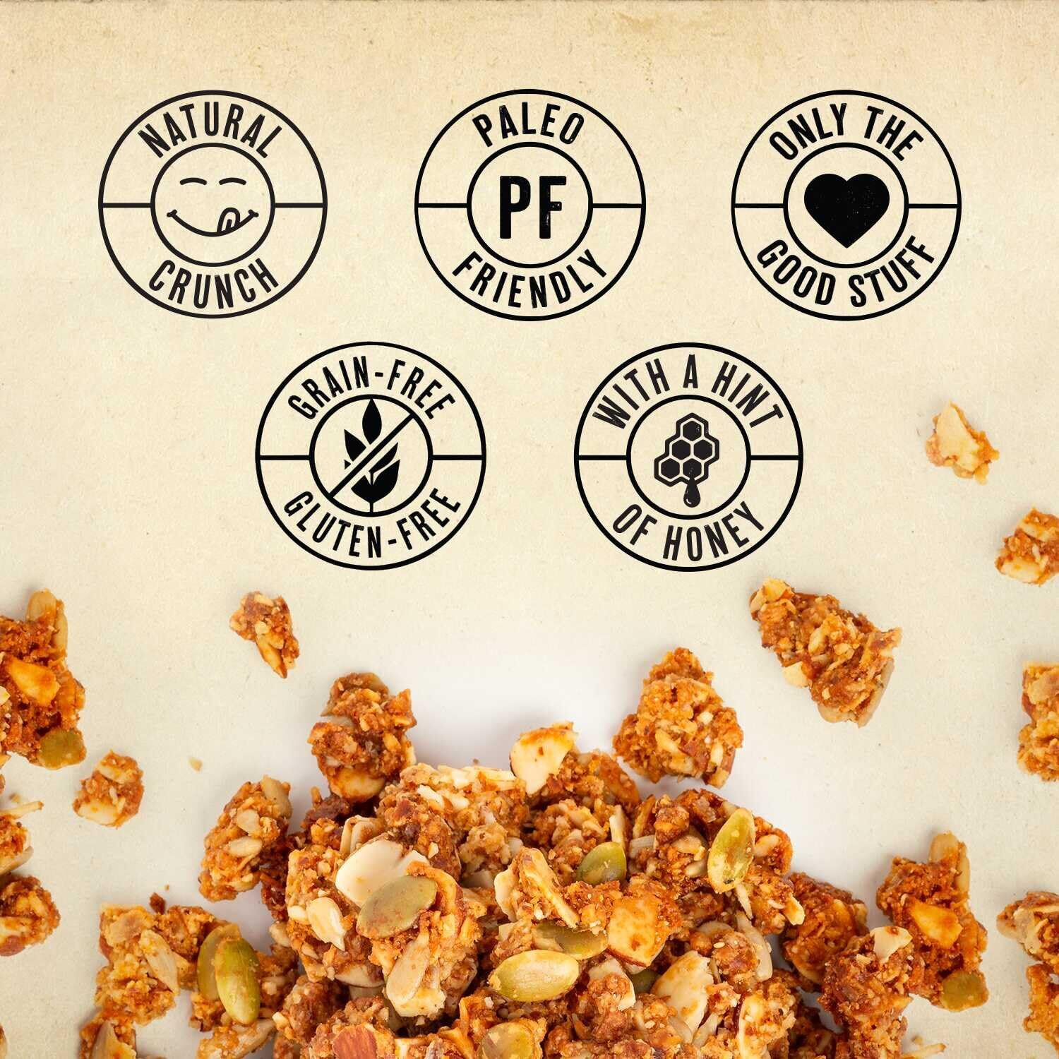 True Primal Grainless Granola Original (Formerly Steve's Paleogoods Paleokrunch) 1 Lb Pouches 4-Pack