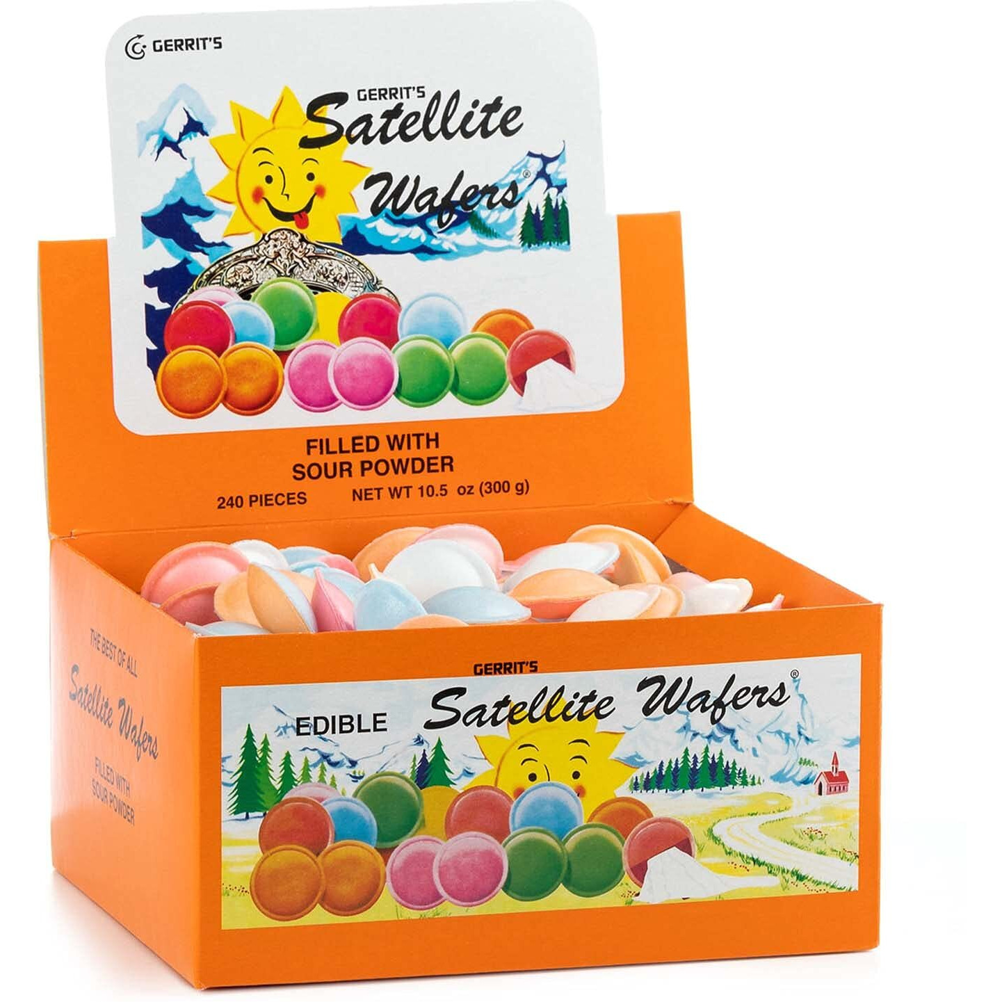 Gerrit's Satellite Wafers, Filled With Sour Powder, 240-Count Boxes (Pack Of 2)