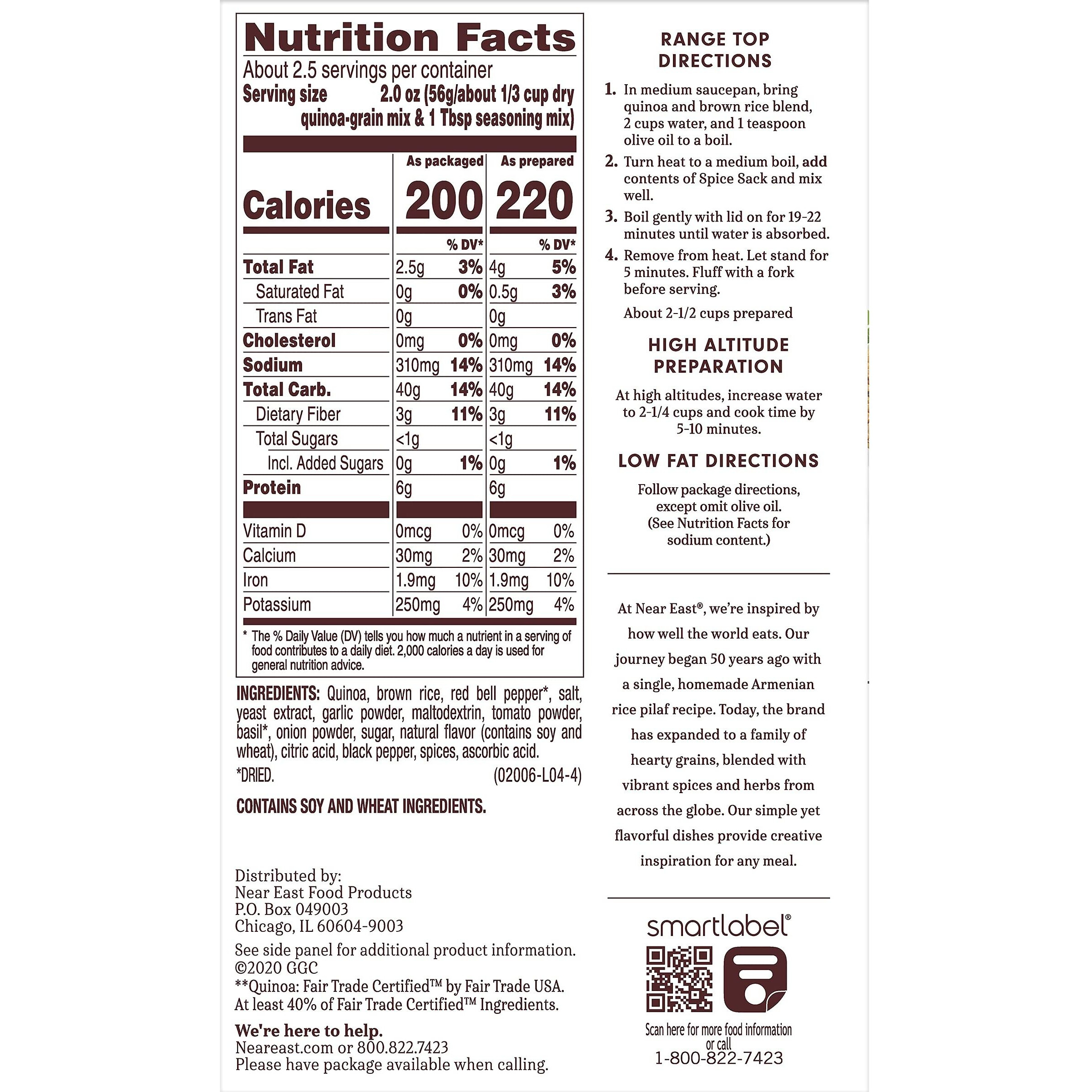 Near East Roasted Red Pepper And Basil Quinoa, 4.9-Ounce (Pack Of 6)