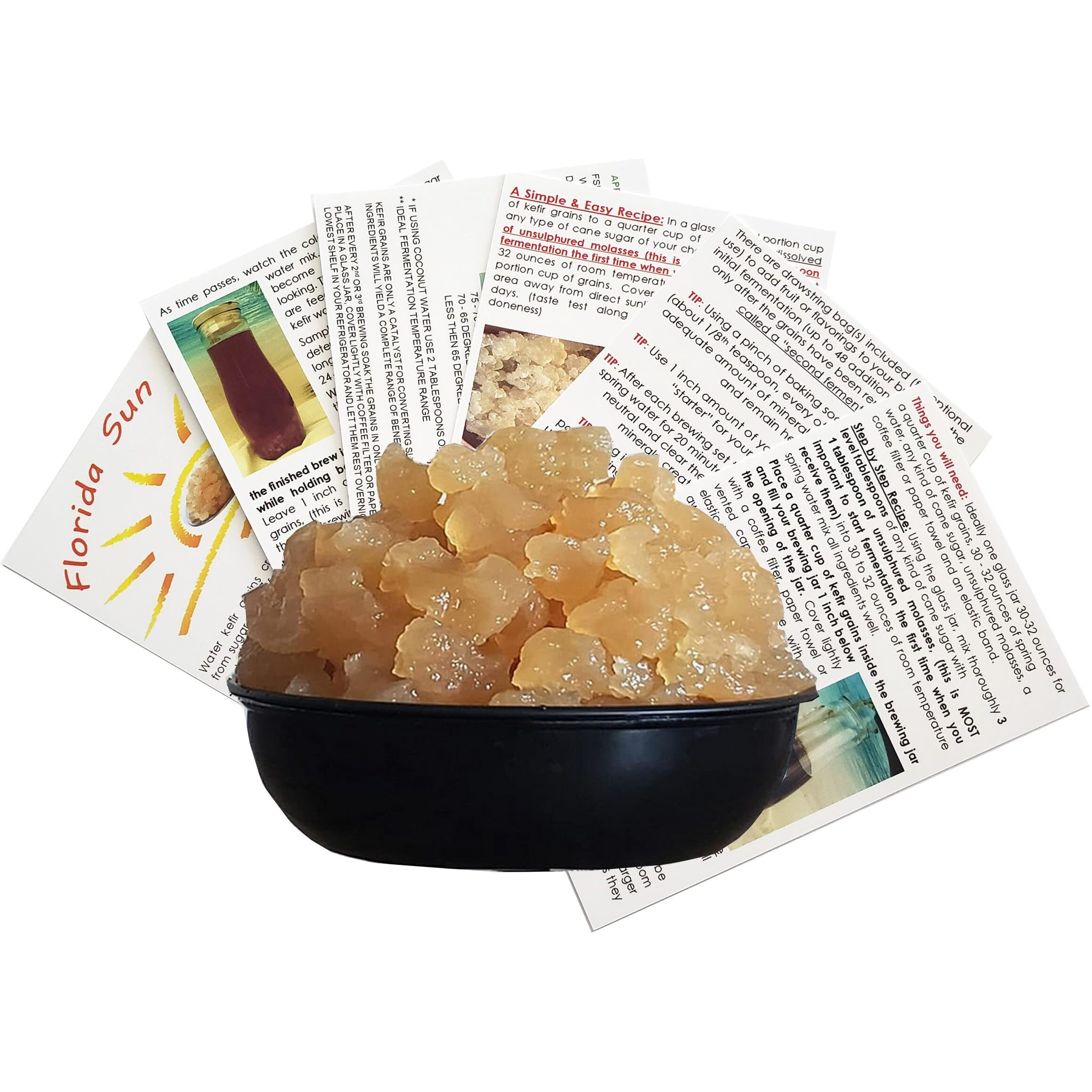 Six Brewing Bags Plus Two Large Portion Cup With 33% More Each Live Florida Sun Kefir Natural Water Kefir Grains