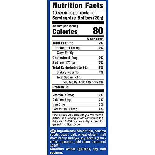 Only Kosher Candy Melba Toast Classic Sesame Kosher Parve With No Artificial Flavor, Fresh Natural Ingredients, Kosher Certified Delicious Snack Crackers (Pack Of 3)