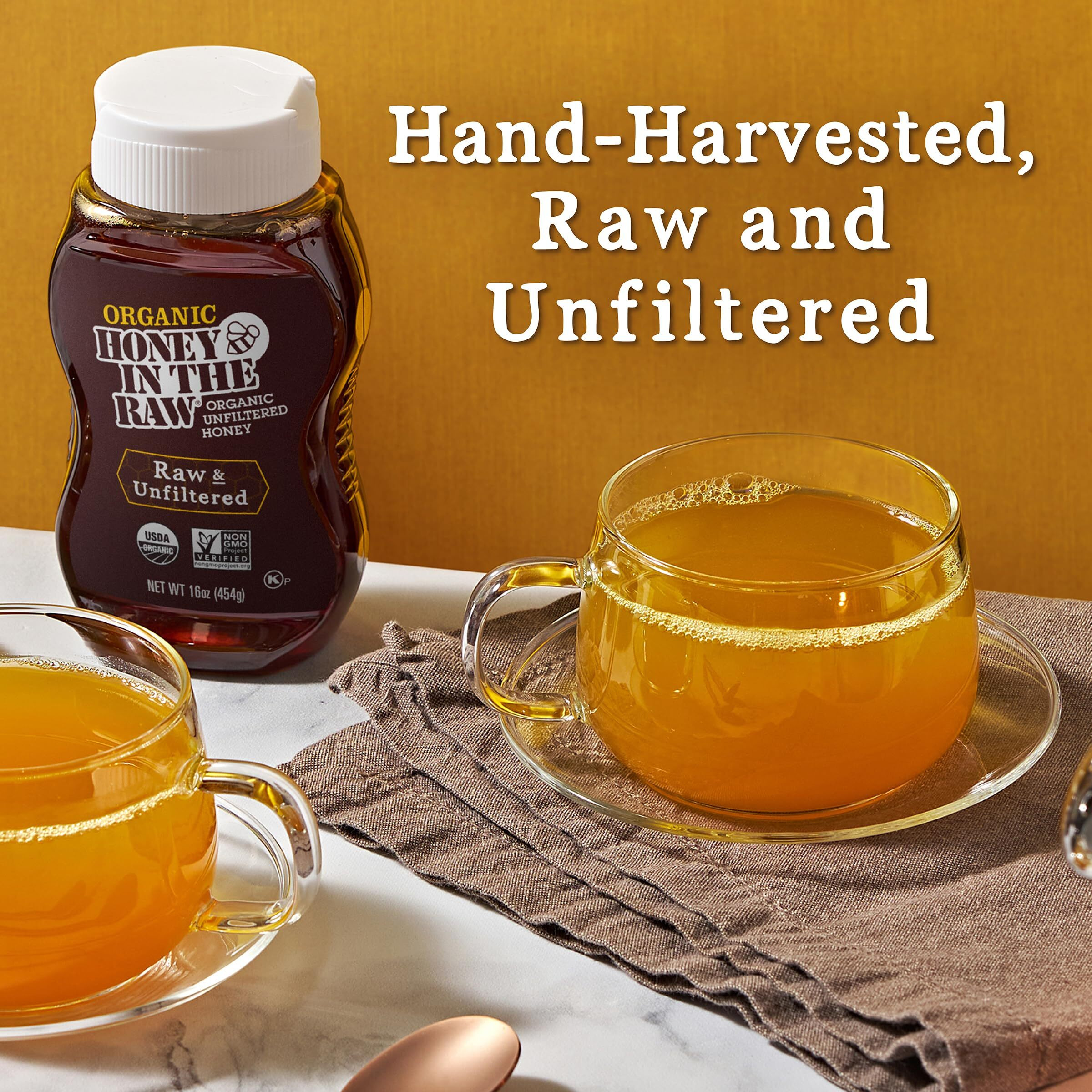 Organic Honey In The Raw, 16 Oz., Pure Raw Honey Sourced From Brazil, Hand Harvested And Unfiltered, Usda Organic, Non-Gmo Project Verified And Kosher
