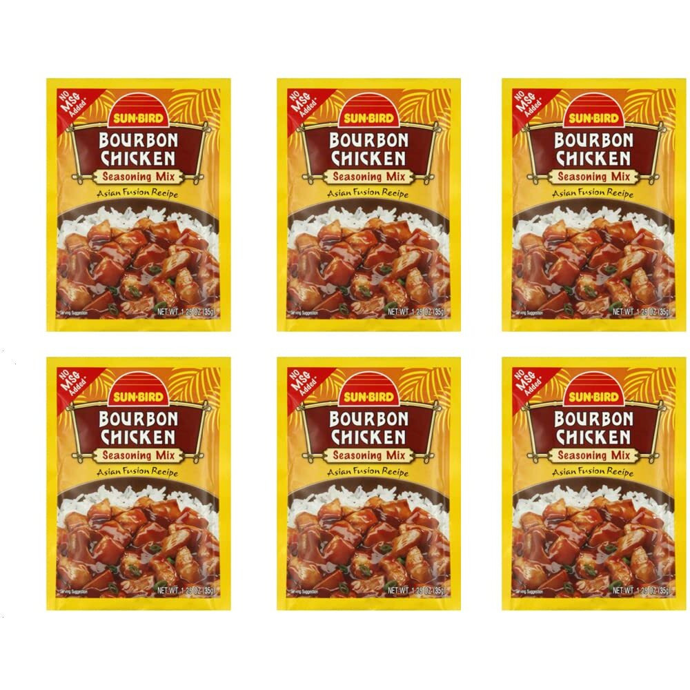 Sunbird Bourbon Chicken Seasoning Mix, 1.25 Ounce Packets (Pack Of 6)