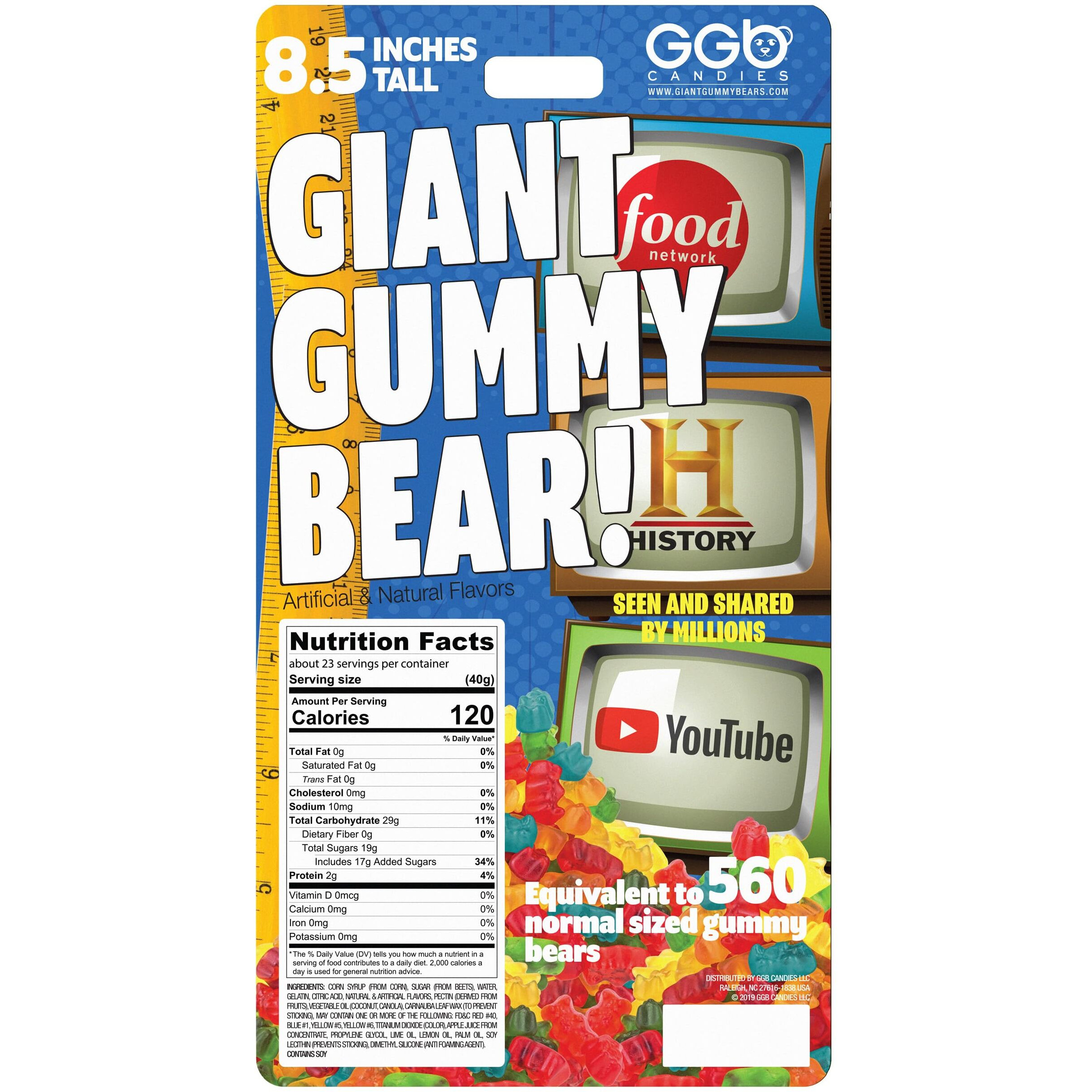 Giant 2Lb Gummy Bear (Blue Raspberry)