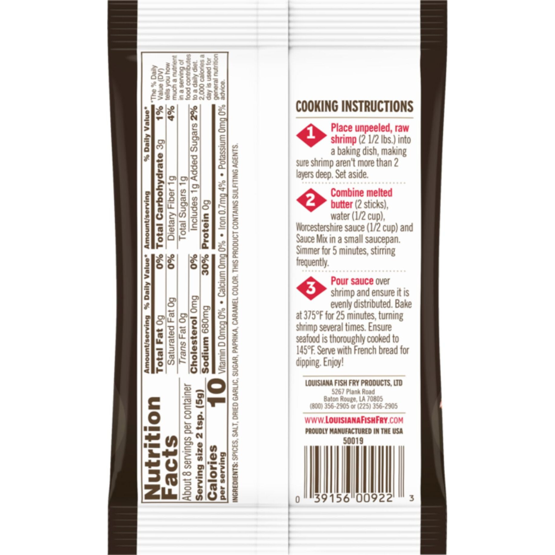 Louisiana Fish Fry Products Bbq Shrimp Sauce Mix, 1.5 Oz, Pack Of 12
