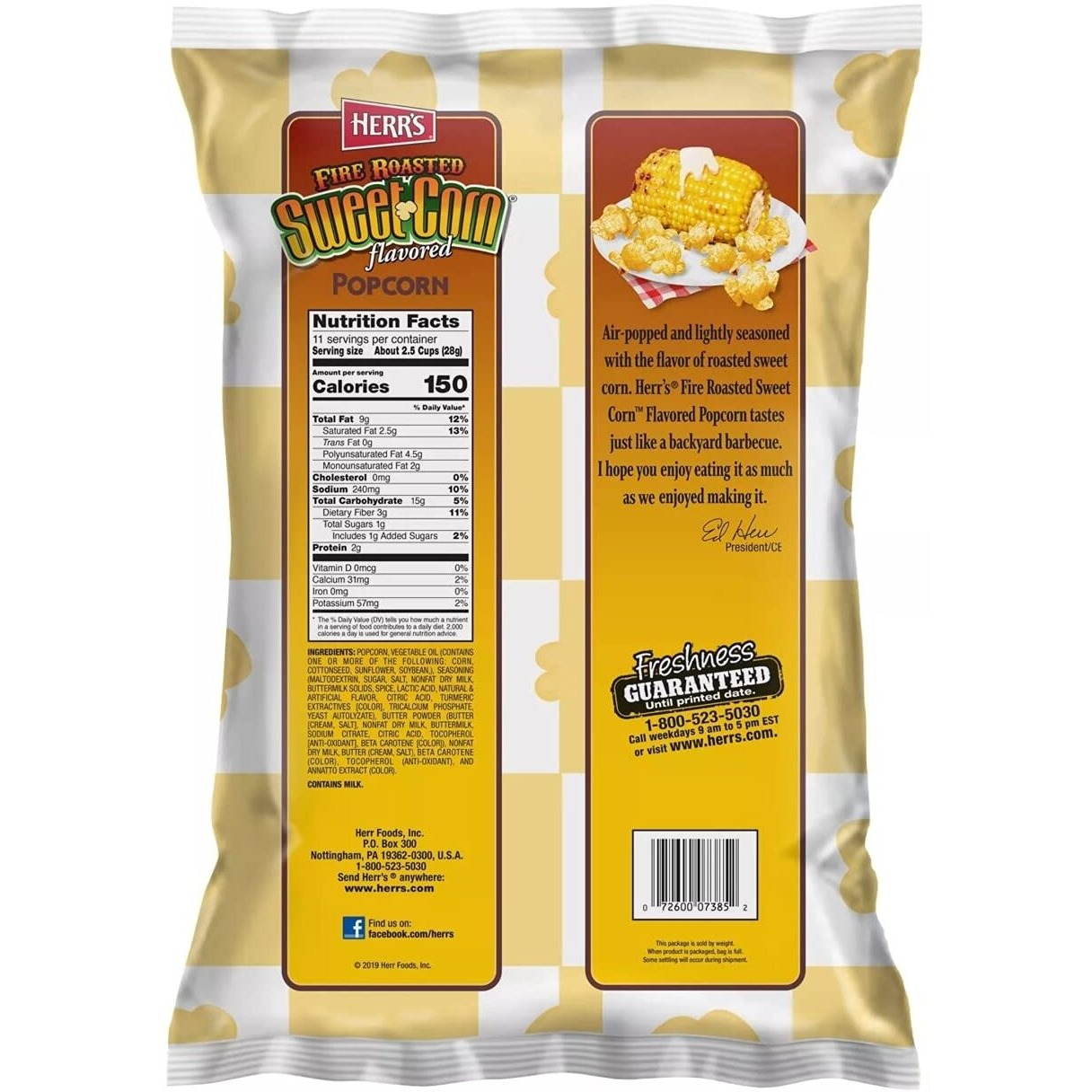 Herr's Fire Roasted Sweet Corn Flavored Popcorn