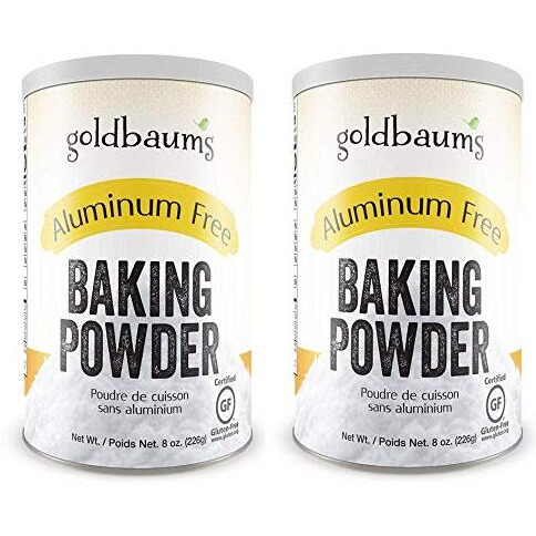 Goldbaums Baking Powder, Aluminum Free - Certified Gluten Free Baking Powder With Zero Cholesterol And Carbohydrates - Kosher Certified Bake Powder For Cooking - 8 Ounce (2 Pack)