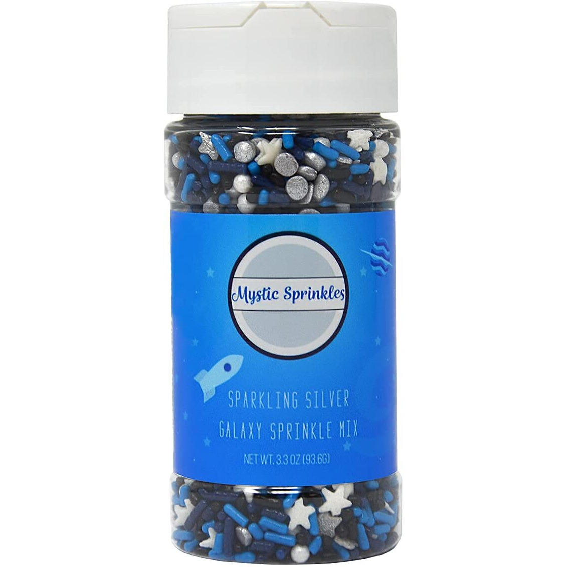 Mystic Sprinkles Sprinkle Mixes (Sparkling Silver Galaxy Sprinkle Mix 3.3Oz)