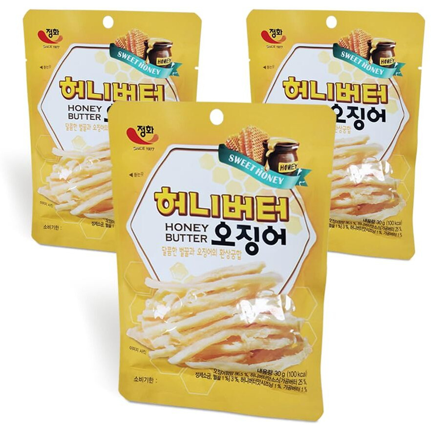 K-Herb Dried Squid - Korean Squid Flavorful Grilled Soft Butter Korean Dried Squid (Butter Squid 3Pack)