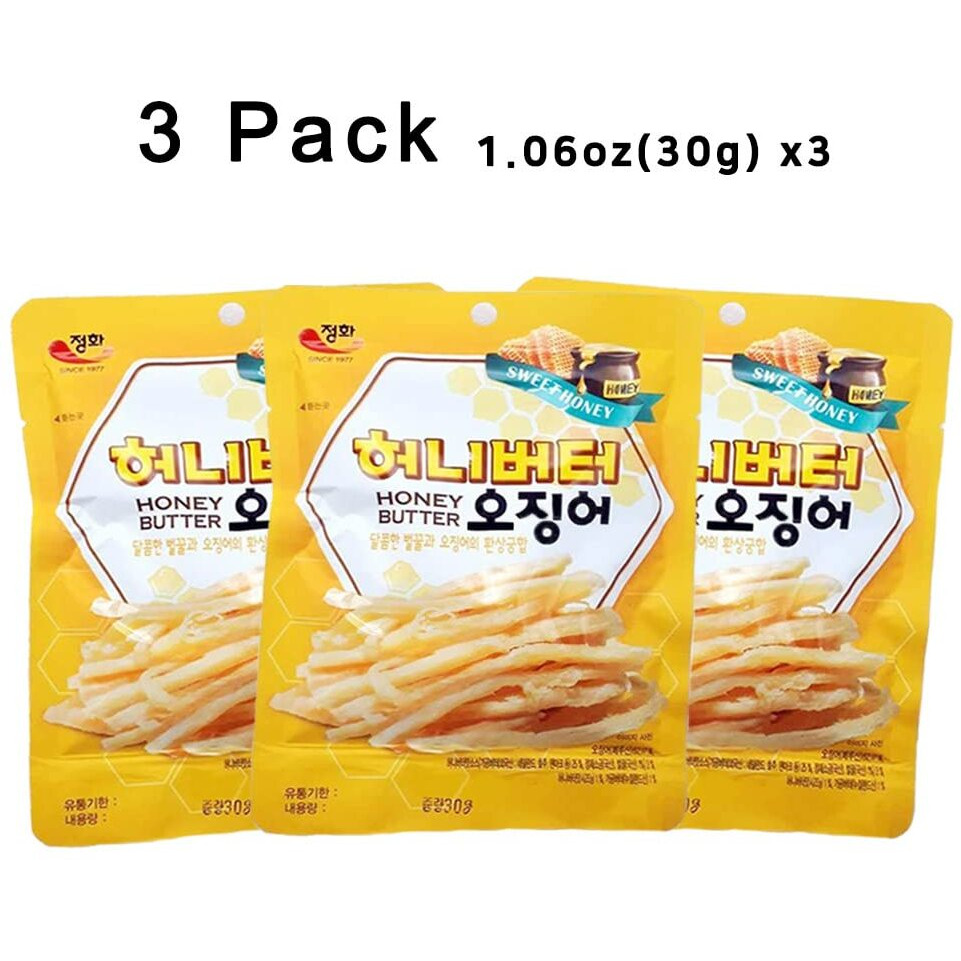 K-Herb Dried Squid - Korean Squid Flavorful Grilled Soft Butter Korean Dried Squid (Butter Squid 3Pack)