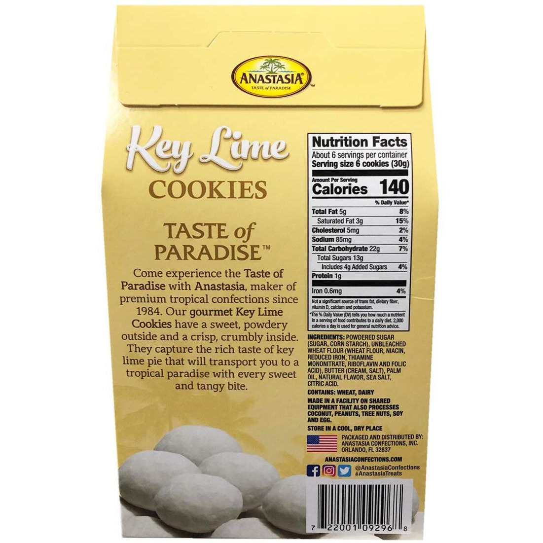 Anastasia All Natural Key Lime Cookie With Sugar Powder 6Oz, 1 Pack