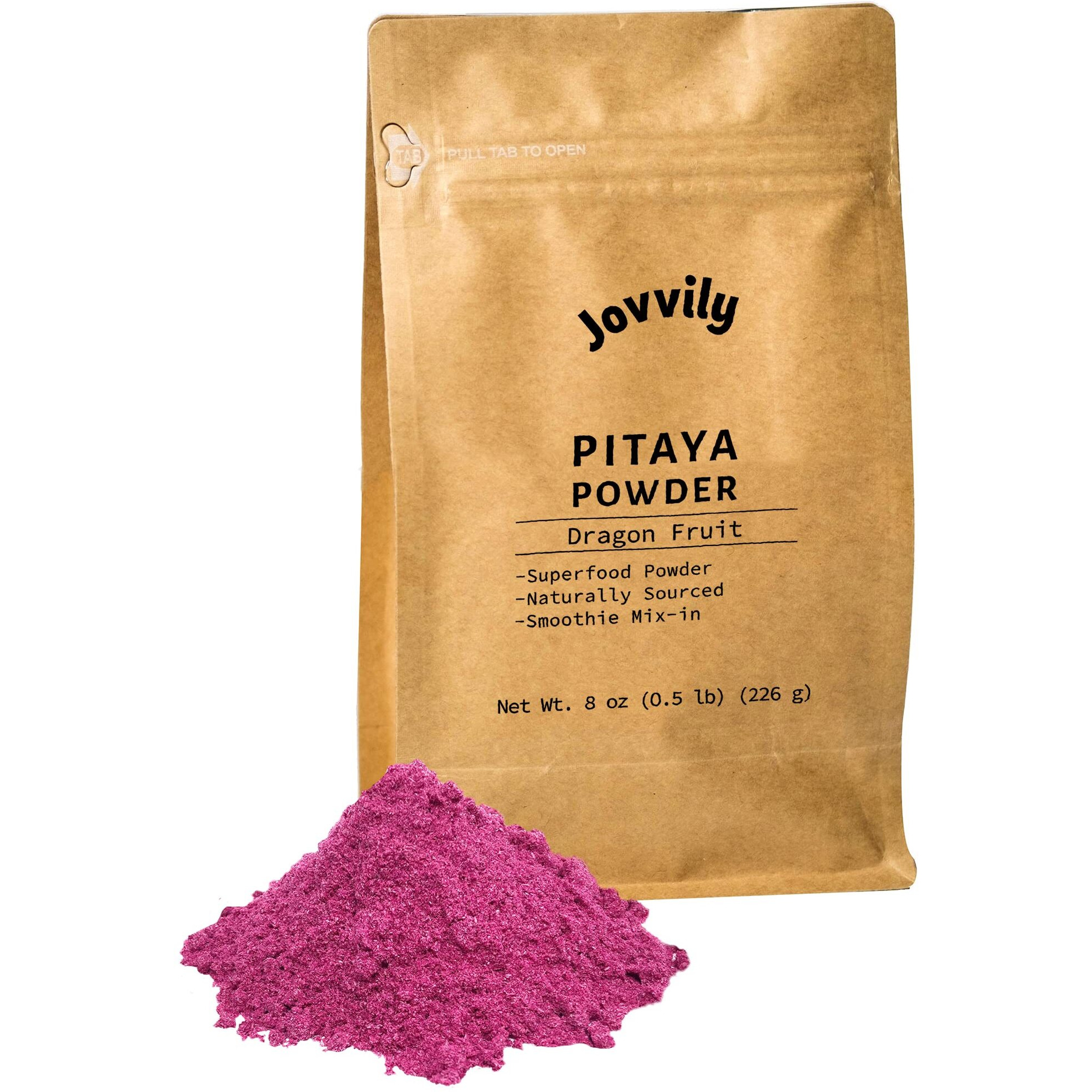 Jovvily Pitaya Powder 8 Oz. Dragon Fruit Superfood - Smoothies - Drinks