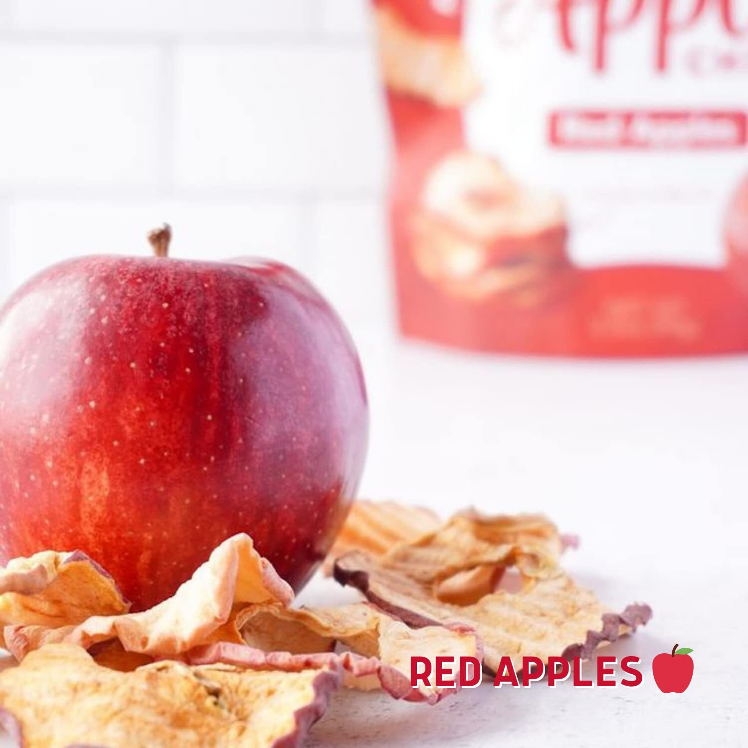Gourmet Nut Simple Slices Baked Apple Chips, Usa Grown Sliced Dried Apples, Healthy Vegan Snack For Adults & Kids, Naturally Sweet, No Added Sugar, Red Apples.75Oz Individual Bags (8 Pack Box)