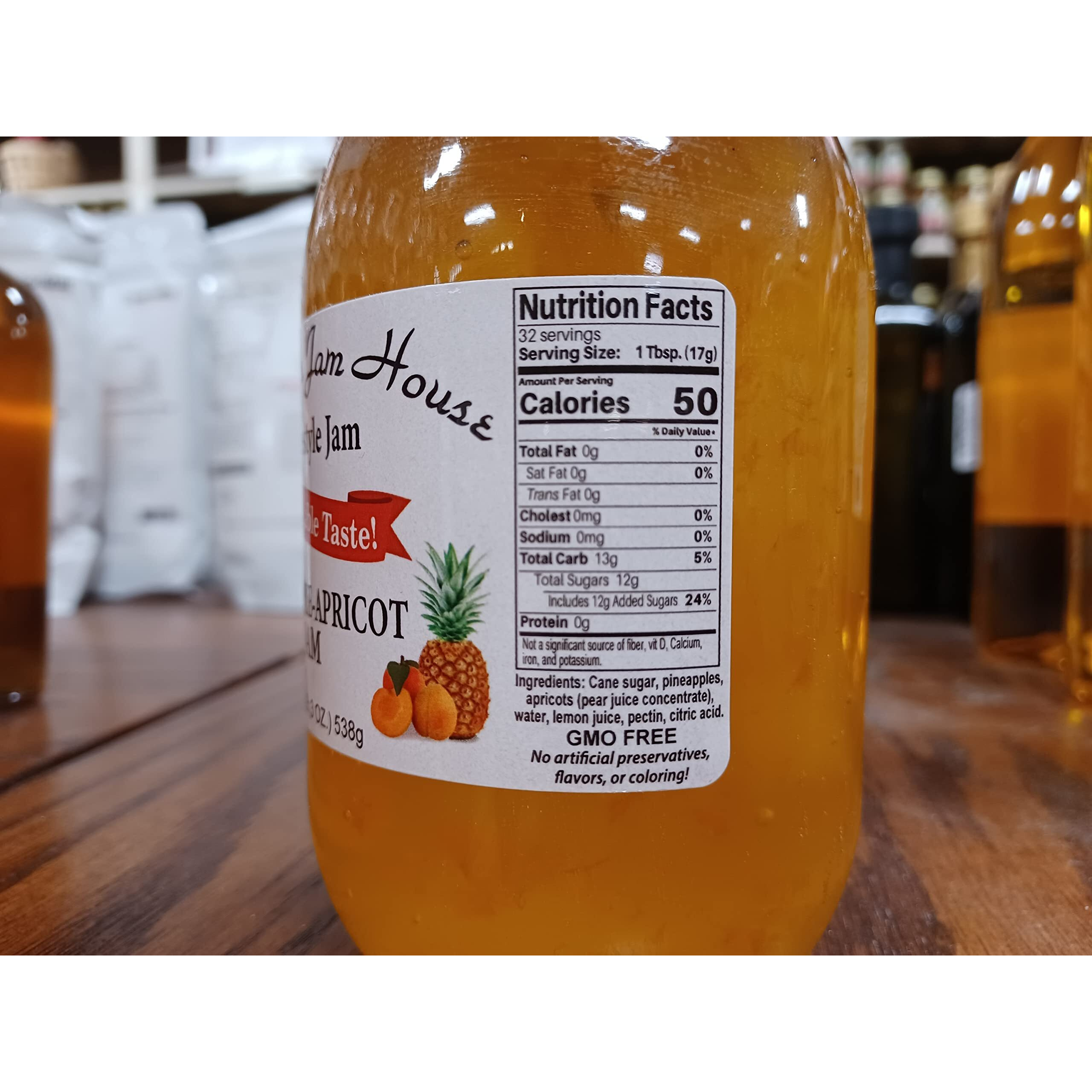 Grandma's Jam House All Natural Usa Made Homestyle Pineapple Apricot Jam, 19 Oz