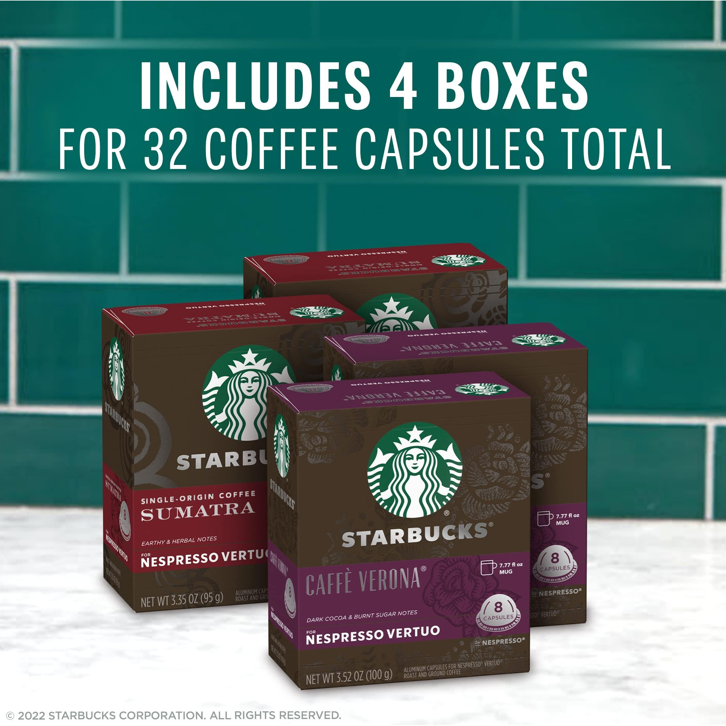 Starbucks By Nespresso Vertuo, Dark Roast Variety Pack Coffee, 32-Count Coffee Pods, Brews 7.8 Oz.