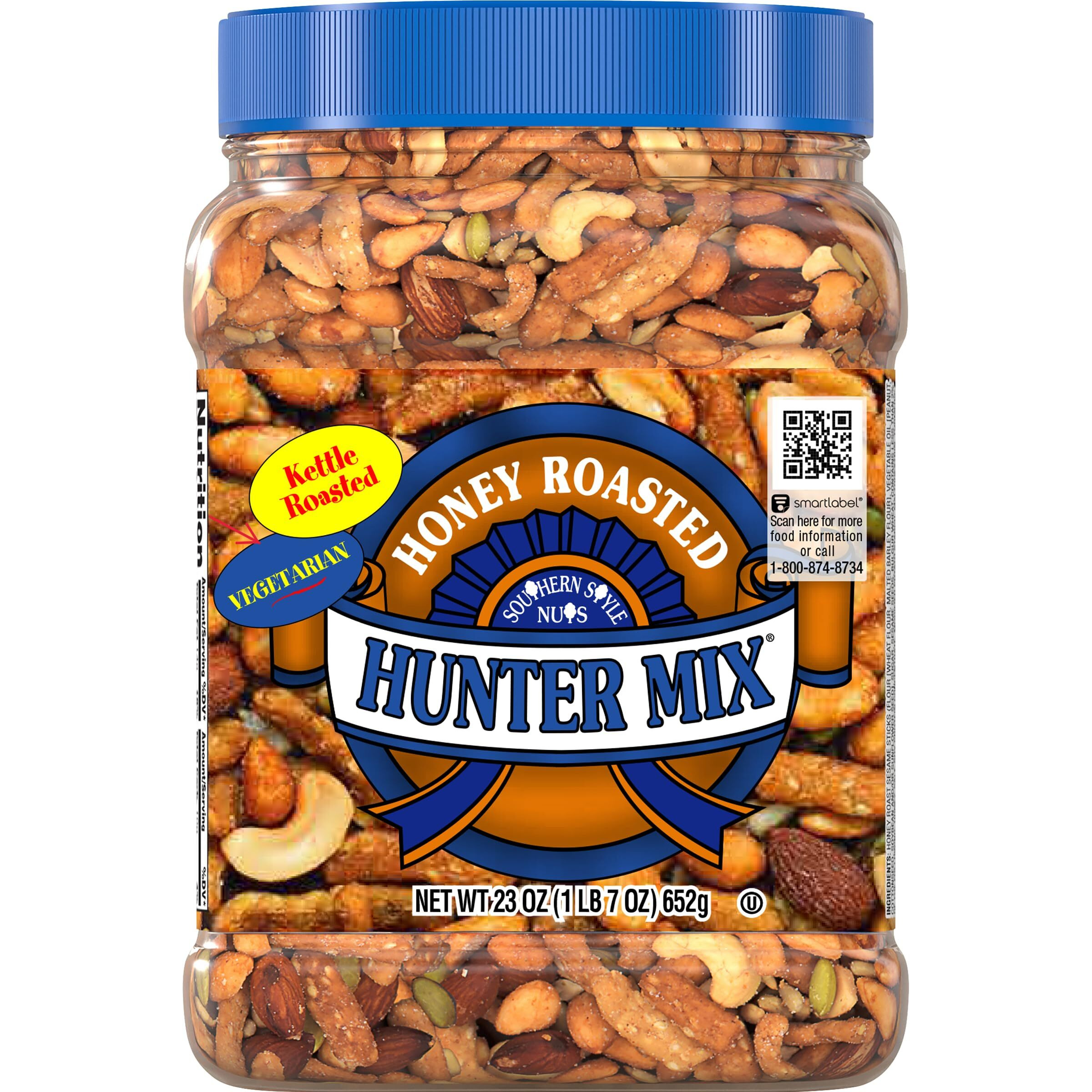 Southern Style Nuts Honey Roasted Hunter Mix, 23 Ounces, Sesame Sticks, Peanuts, Sunflower Kernels, Almonds, Cashews, And Pepitas