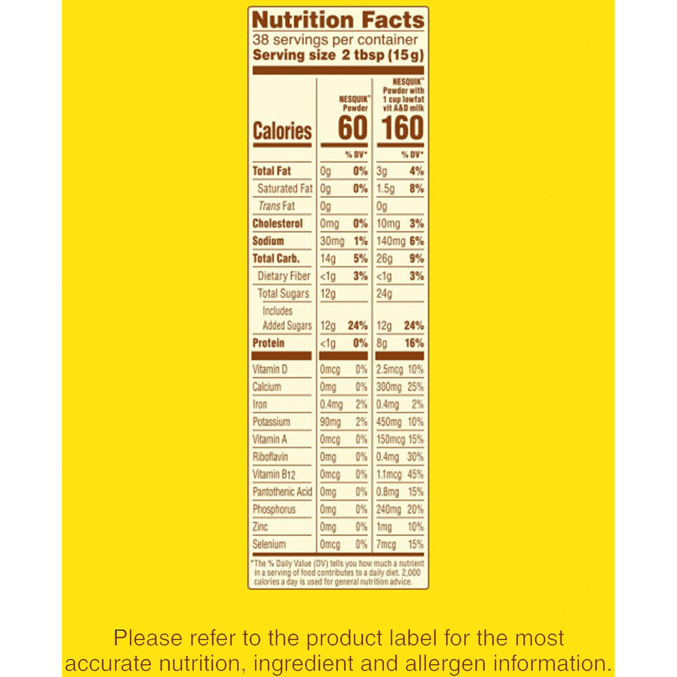 Nesquik Medium Chocolate Powder Drink Mix, 20.1 Oz (Pack Of 12)