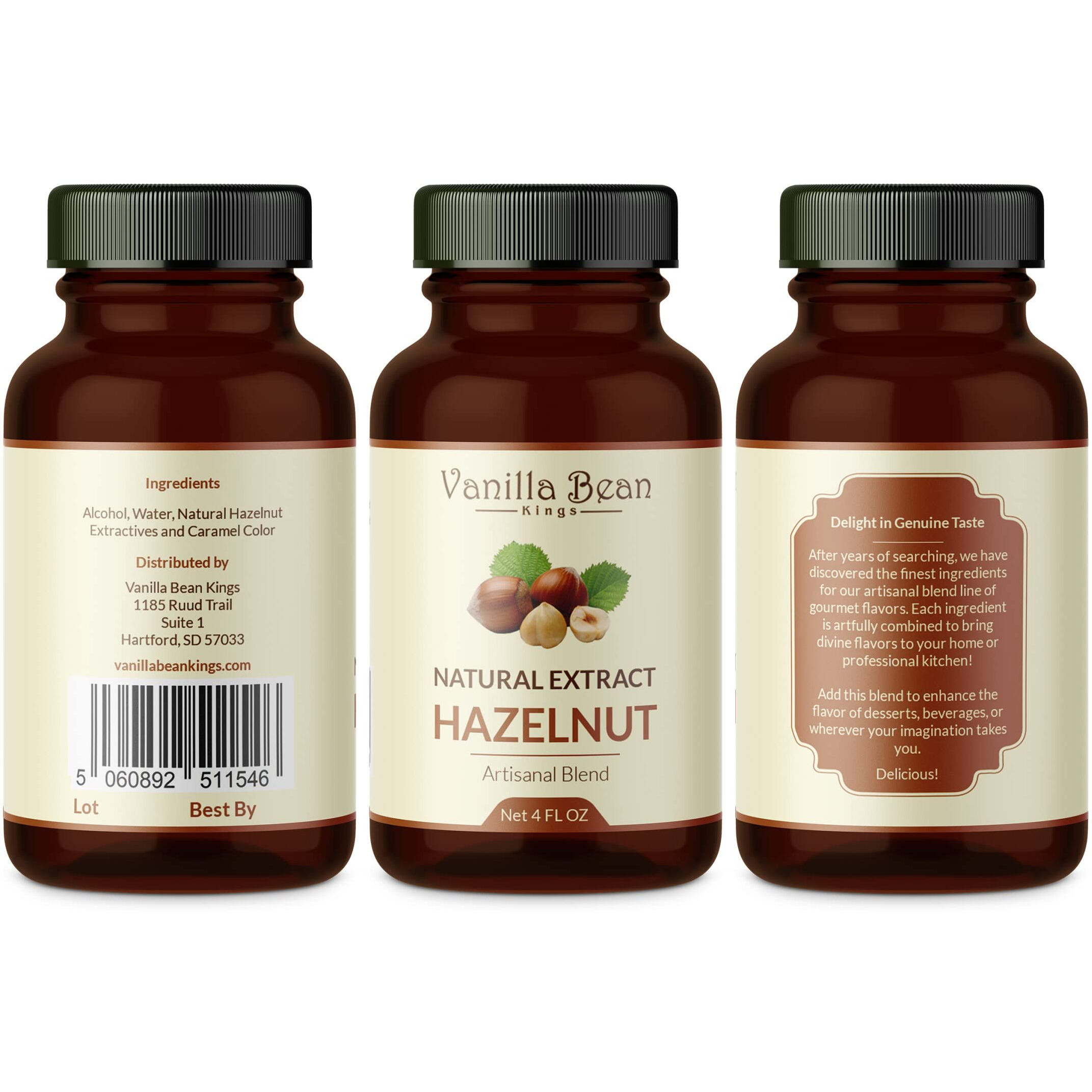 Natural Hazelnut Extract For Baking And Flavoring - 4 Oz - Premium Quality Natural Flavors For Baked Goods, Desserts, & Cooking