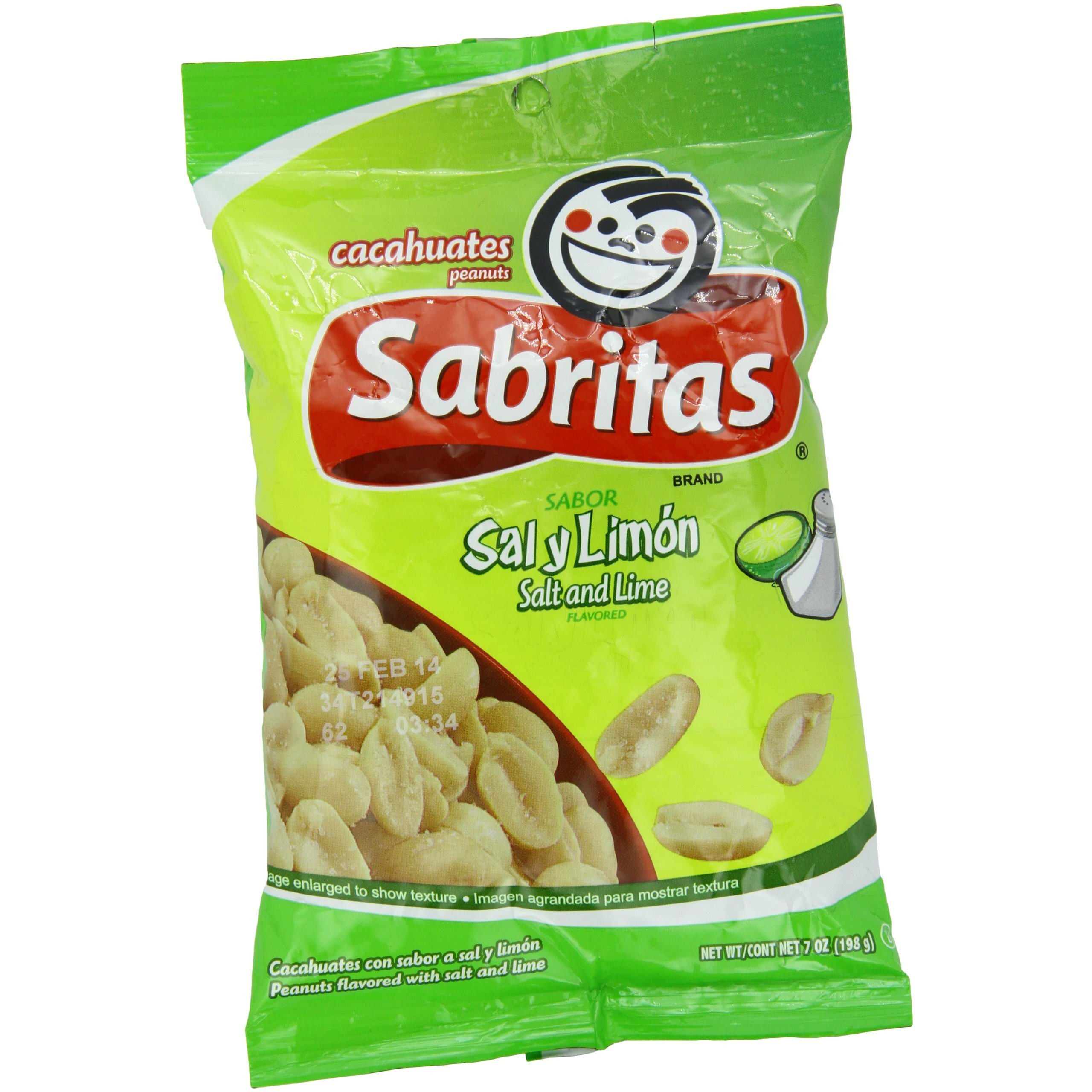 Sabritas Salt And Lime Peanuts, 7-Ounce (Pack Of 6)