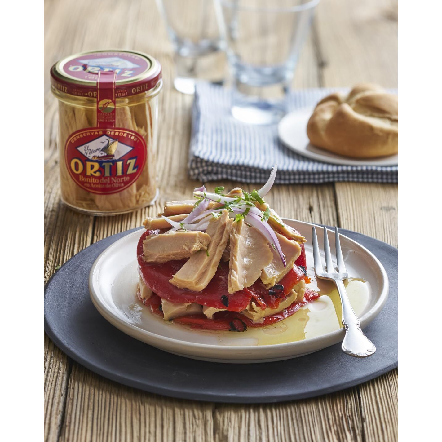 Ortiz Tuna In Olive Oil, 7.76Oz Glass Jar | Superior Tuna In Olive Oil | Ortiz White Tuna In Olive Oil [7.76Oz/220Gr Net Wt.]