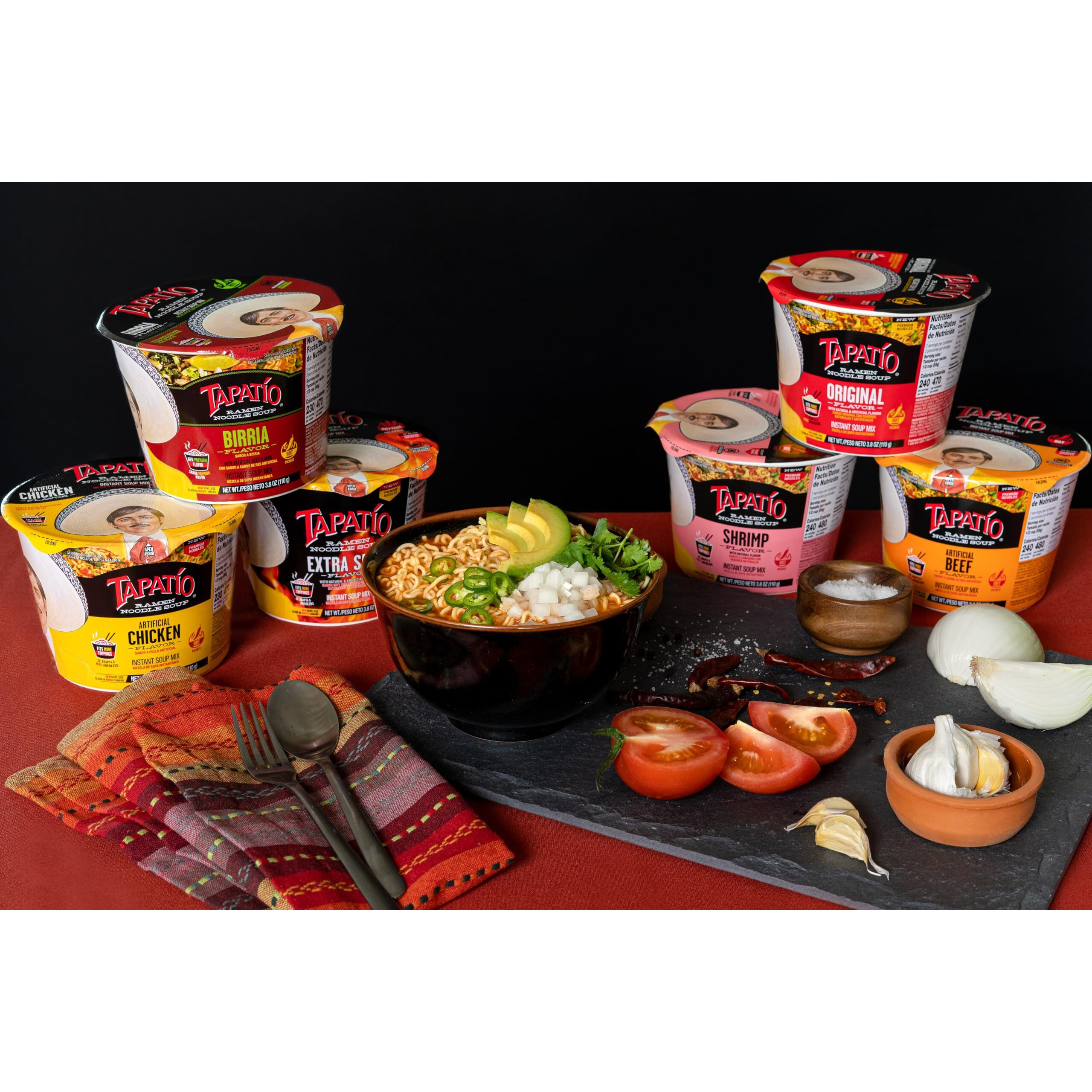 Tapatio Spicy Ramen Noodle Soup Big Bowl - Original Flavor - 3.88 Oz (Bulk Case Of 6)