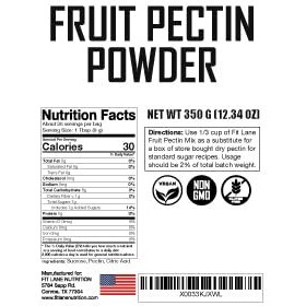 Fruit Pectin Powder For Jams And Jellies. Natural, Vegan And Non-Gmo. Premium Bulk Powder. 350 Grams (12.35 Oz) Value Size Bag.