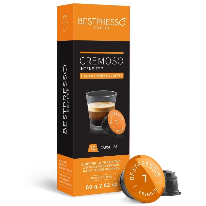 Bestpresso Coffee Capsules Compatible With Starbucks Verismo, Caffitaly, Cbtl, K-Fee Systems 80 Pods (Cremoso)