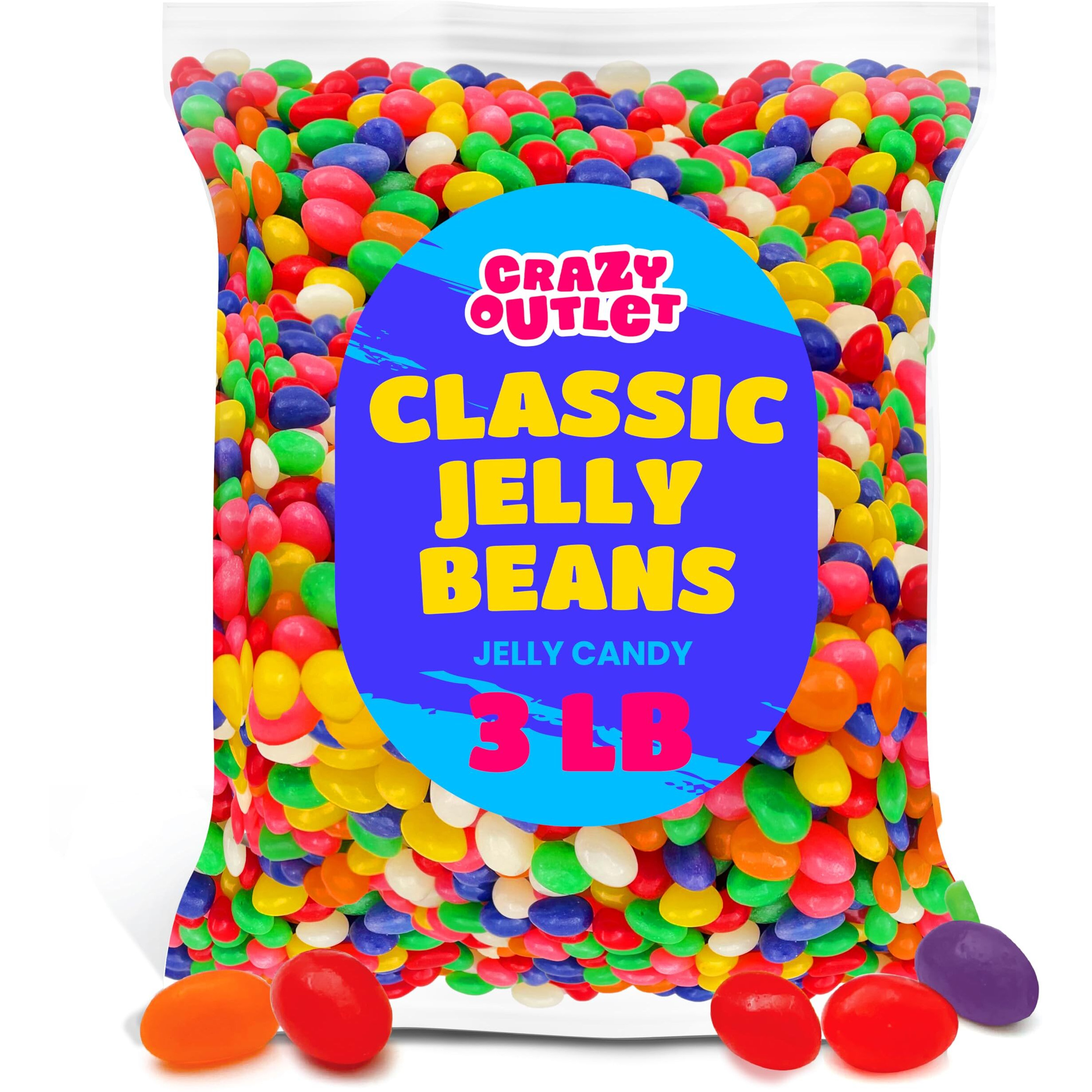 Jelly Beans Candy, Assorted Fruit And Licorice Flavors, Bulk Pack 3 Pounds