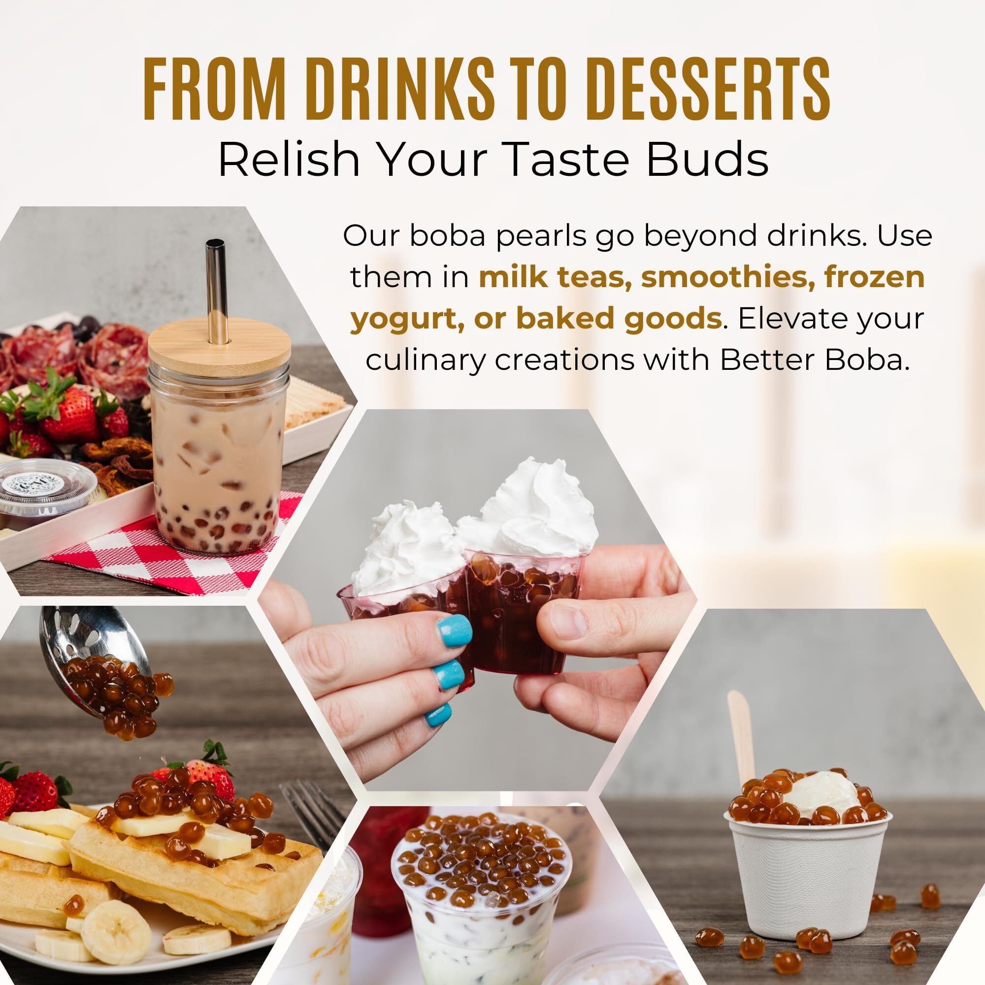 Better Boba All-Natural Classic Kosher Boba Pearls | Non-Gmo, Vegan Gluten-Free Tapioca Pearls For Bubble Tea | No Preservatives Brown Sugar Boba | 16 Oz (2 X 8 Oz) 24 Serving Value Pack | Made In Usa