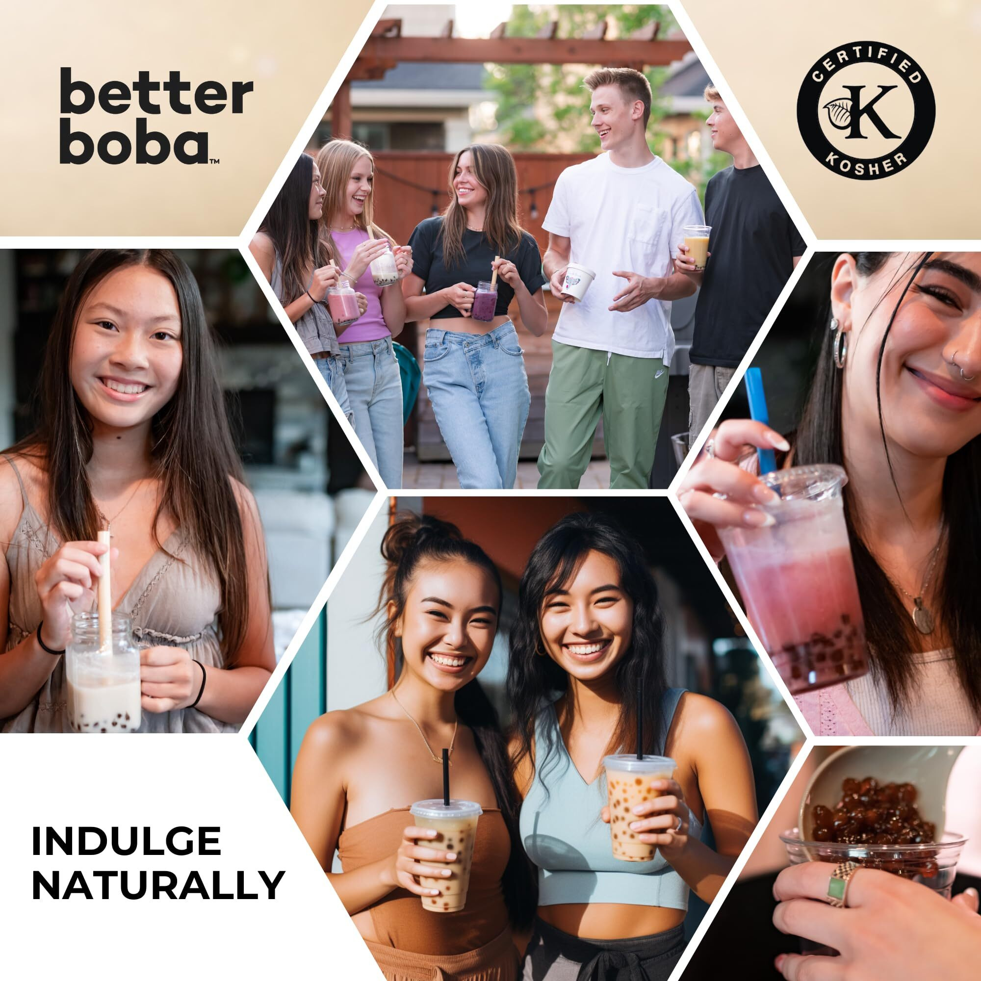 Better Boba All-Natural Classic Kosher Boba Pearls | Non-Gmo, Vegan Gluten-Free Tapioca Pearls For Bubble Tea | No Preservatives Brown Sugar Boba | 16 Oz (2 X 8 Oz) 24 Serving Value Pack | Made In Usa