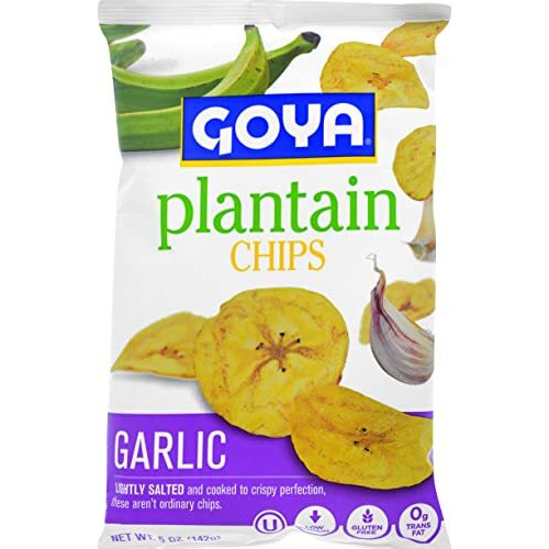Goya Foods Plantain Chips, Garlic, 5 Ounce (Pack Of 12)