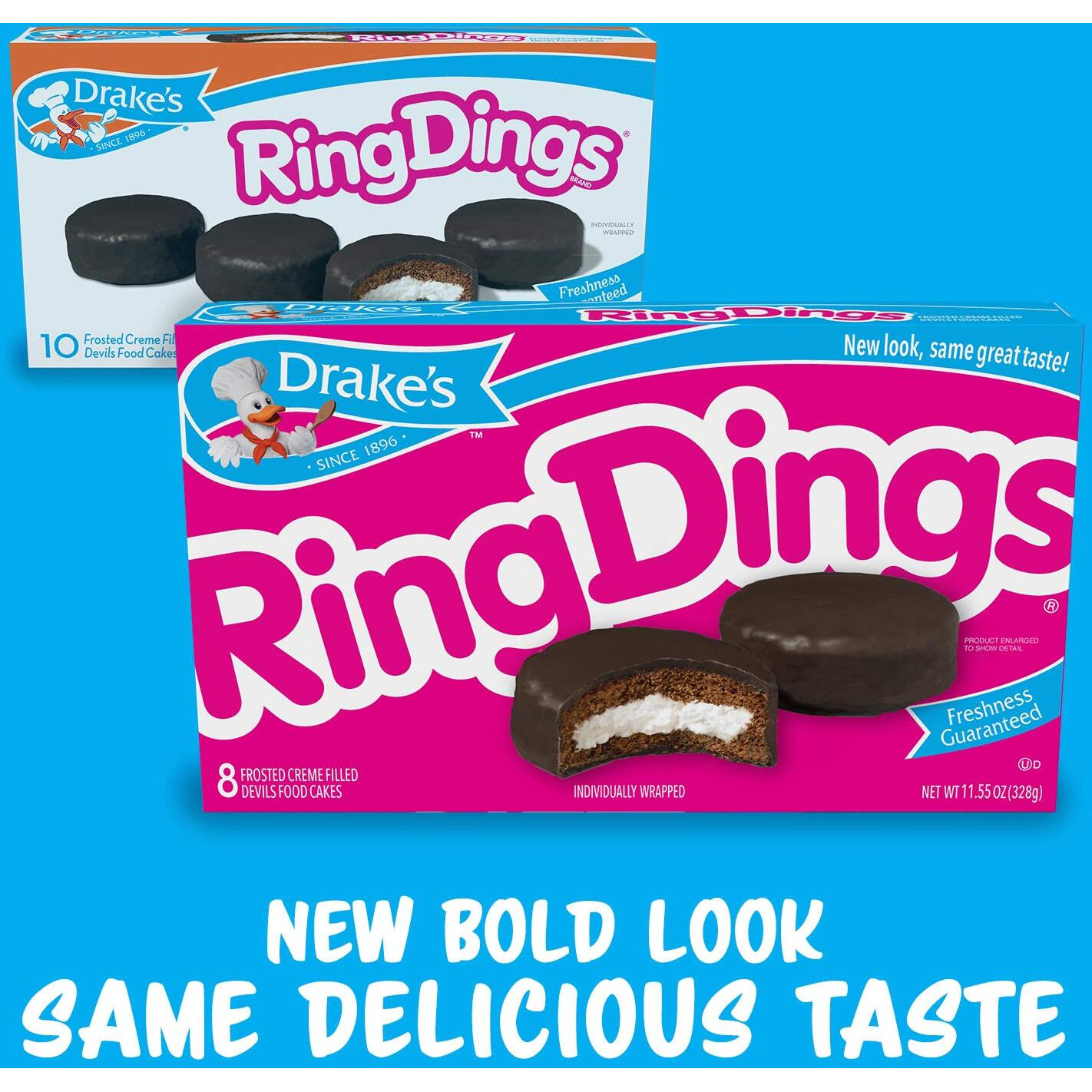 Drake's Ring Dings Cakes 13.5 Oz, 10 Count