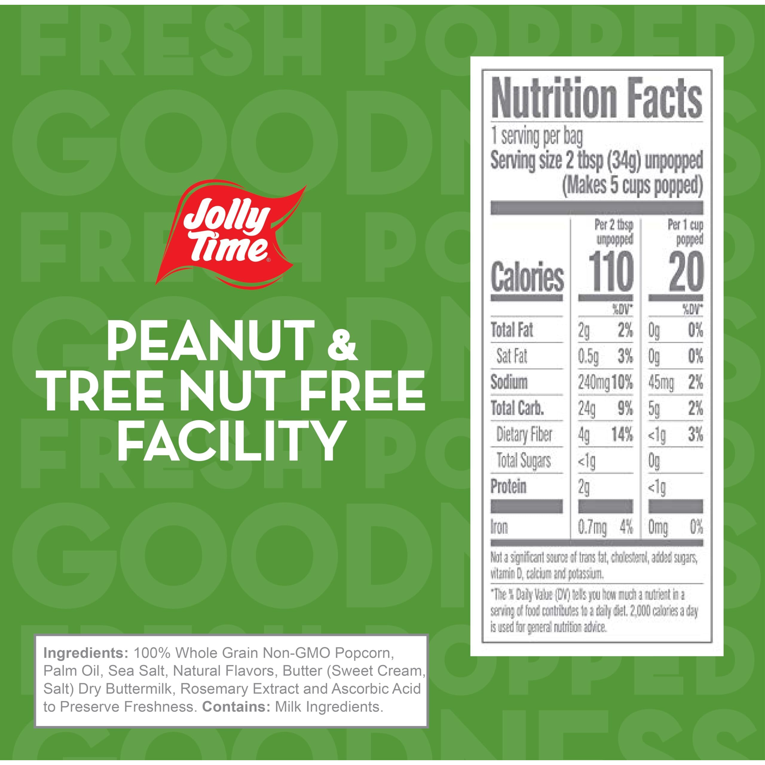 Jolly Time Healthy Pop Microwave Popcorn, 1.2Oz Personal Bag, 10 Bags Per Carton (Healthy Pop 100's - Butter & Sea Salt,1.2 Ounce (Pack Of 10))