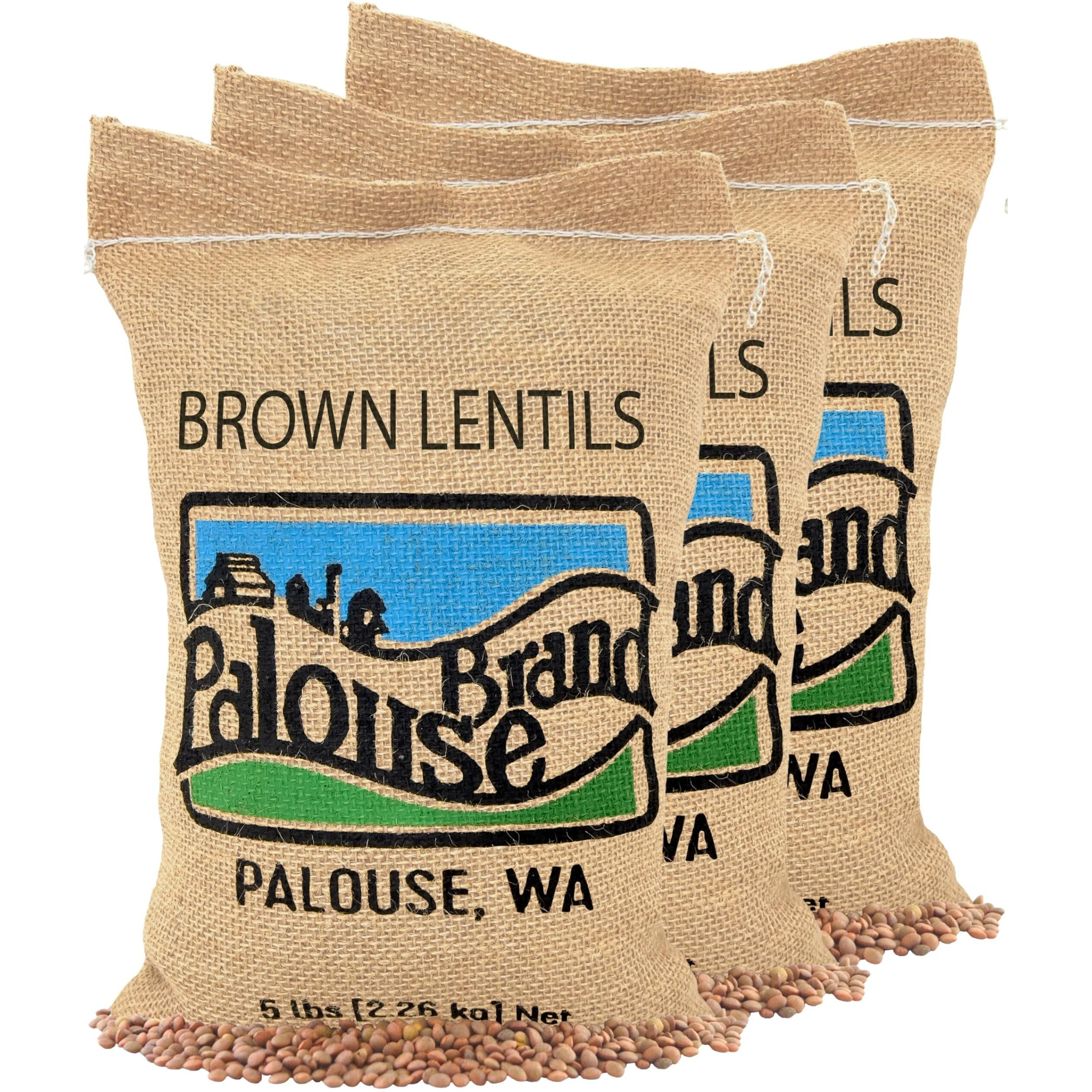 Small Brown Lentils | 15 Lbs | Family Farmed In Washington State | 100% Desiccant Free | Non-Gmo Project Verified | 100% Non-Irradiated | Kosher | Field Traced | (5 Pound, Pack Of 3)