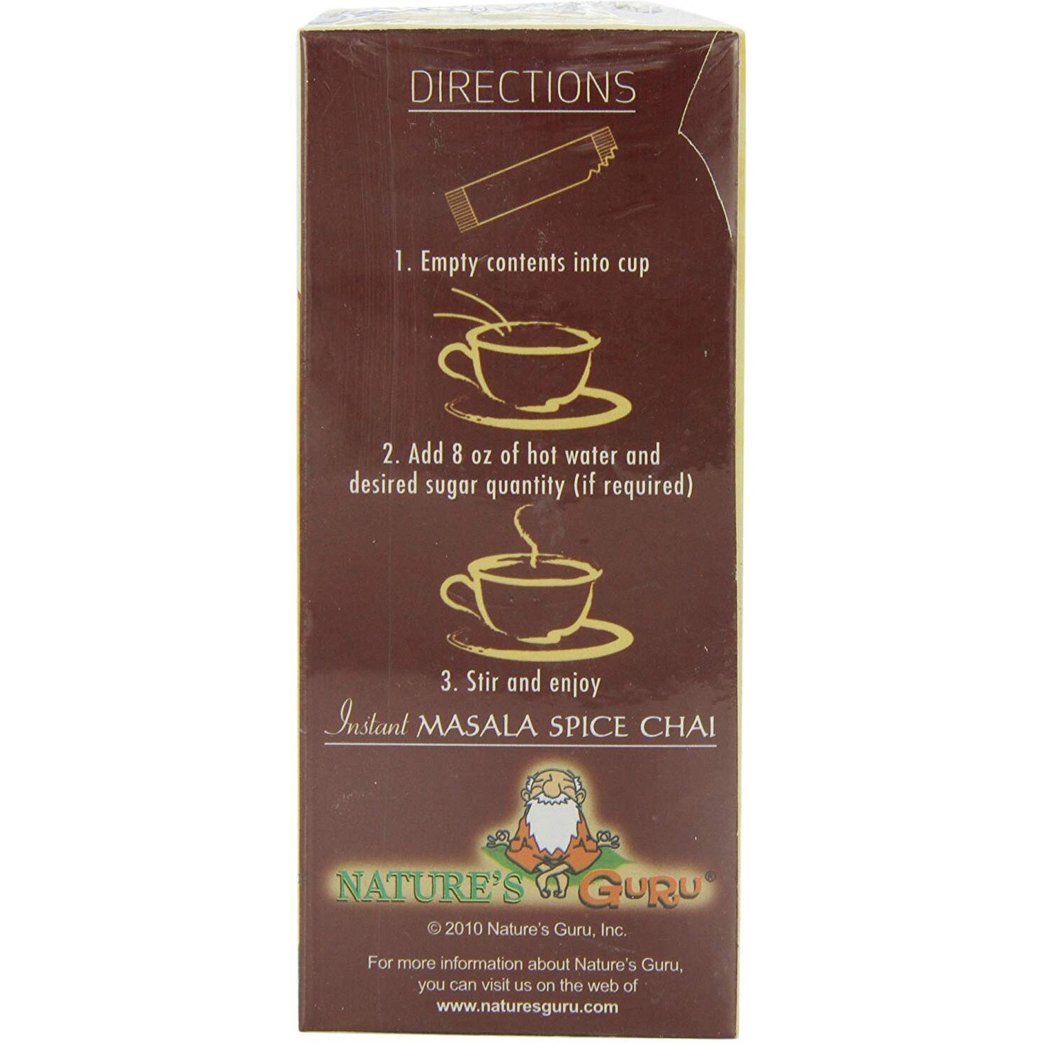 Nature's Guru Instant Masala Chai Tea Drink Mix Sweetened, 8.82 Oz - Pack Of 8