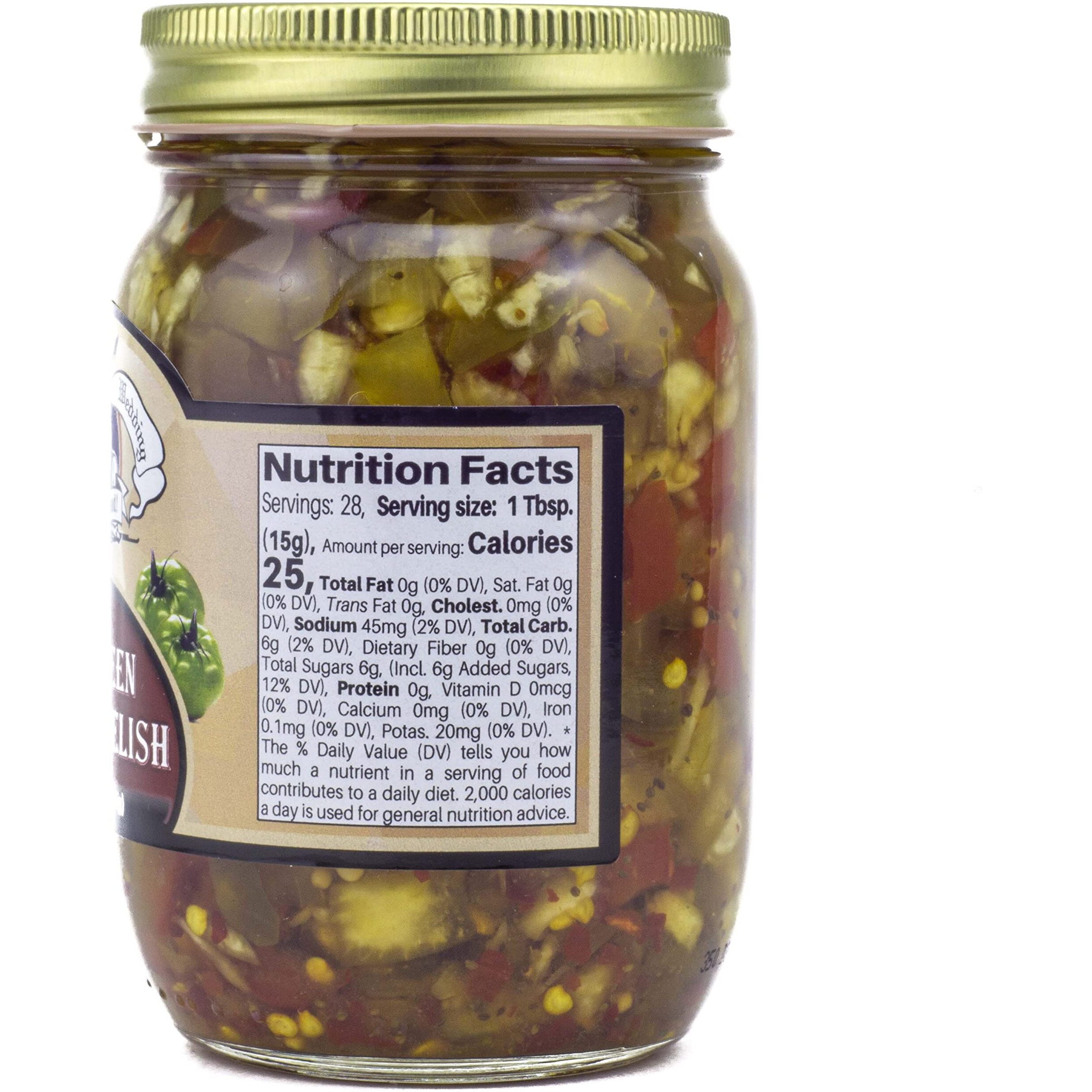 Amish Wedding Hot Green Tomato Relish 15 Ounces (Pack Of 2)