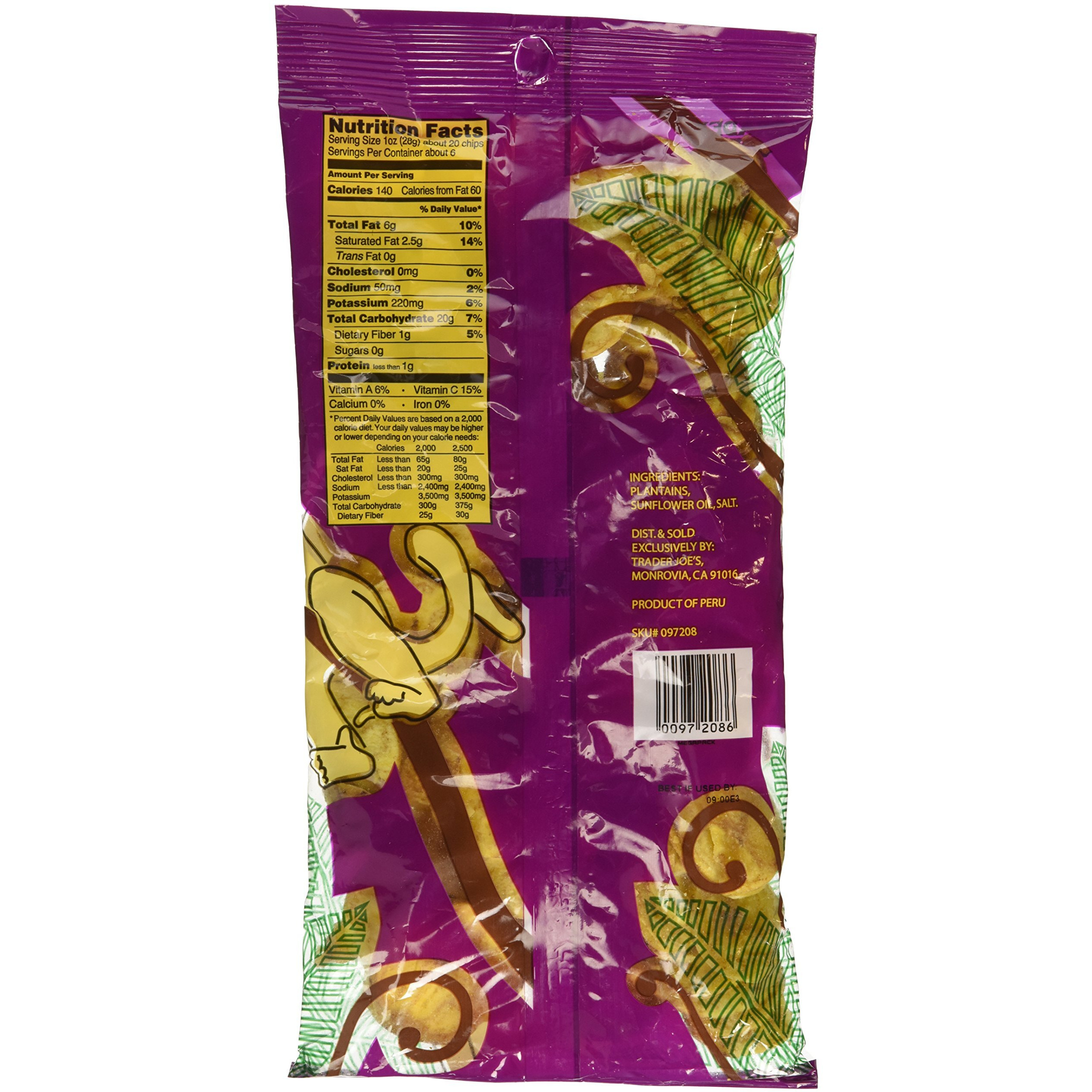 Trader Joe's Roasted Plantain Chips 6Oz (Pack Of 6)