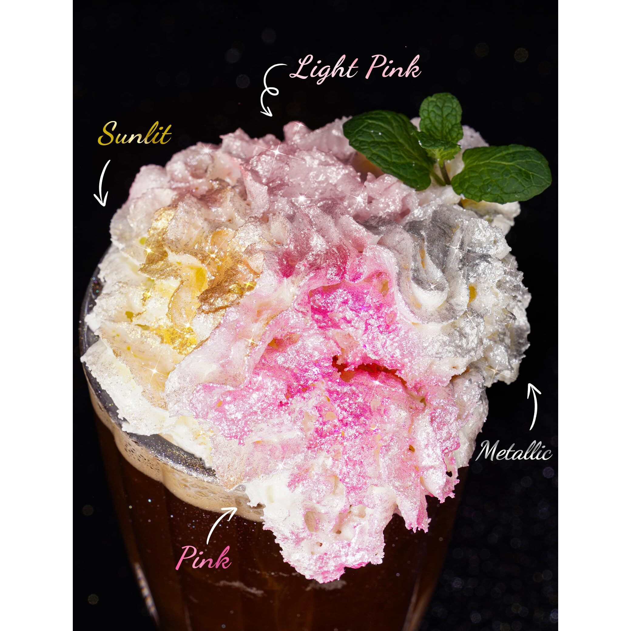 Nihome Edible Luster Dust Glitter Powder Fancy Metallic Sprinkles, Glimmer Luster Dust 4 Bottles Of 0.18Oz/5G For Decorating Drinks Cakes In Bakeries, Allergen-Free Food Coloring (4 Colors 20G)