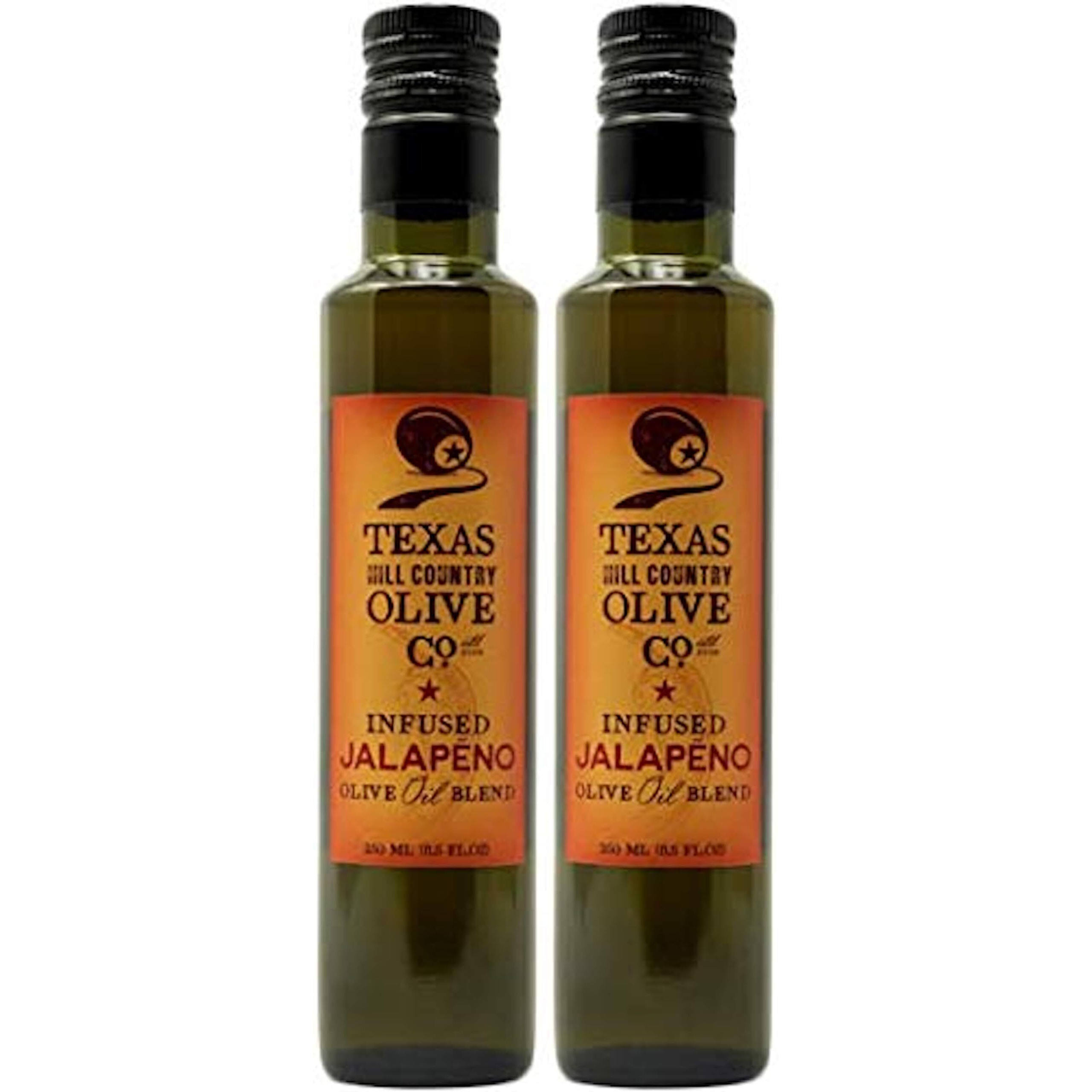 Texas Hill Country Olive Co Jalapeno Infused Olive Oil - Cold Pressed Gourmet Evoo Olive Oil - Great In Dressing Dipping Marinade - No Artificial Flavor Or Added Sugar - Made In Texas (8.5 Oz, 2 Pack)