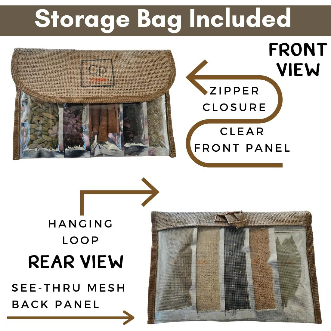 Organic Whole Spice Starter Gift Set Kit | Bay Leaves | Black Peppercorn | Green Cardamom | Celery Seeds | Vietnamese Cinnamon Sticks | Fennel Seeds | Sichuan Peppercorn | Black Sesame Seeds, Black | White Sesame Seeds | Yellow Mustard Seeds