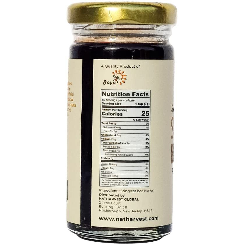 Stingless Bee Honey, Sweet And Sour Meliponini. Contains Low Glycemic Trehalulose, No Sucrose, 2.35 Fl Oz (100 Grams)