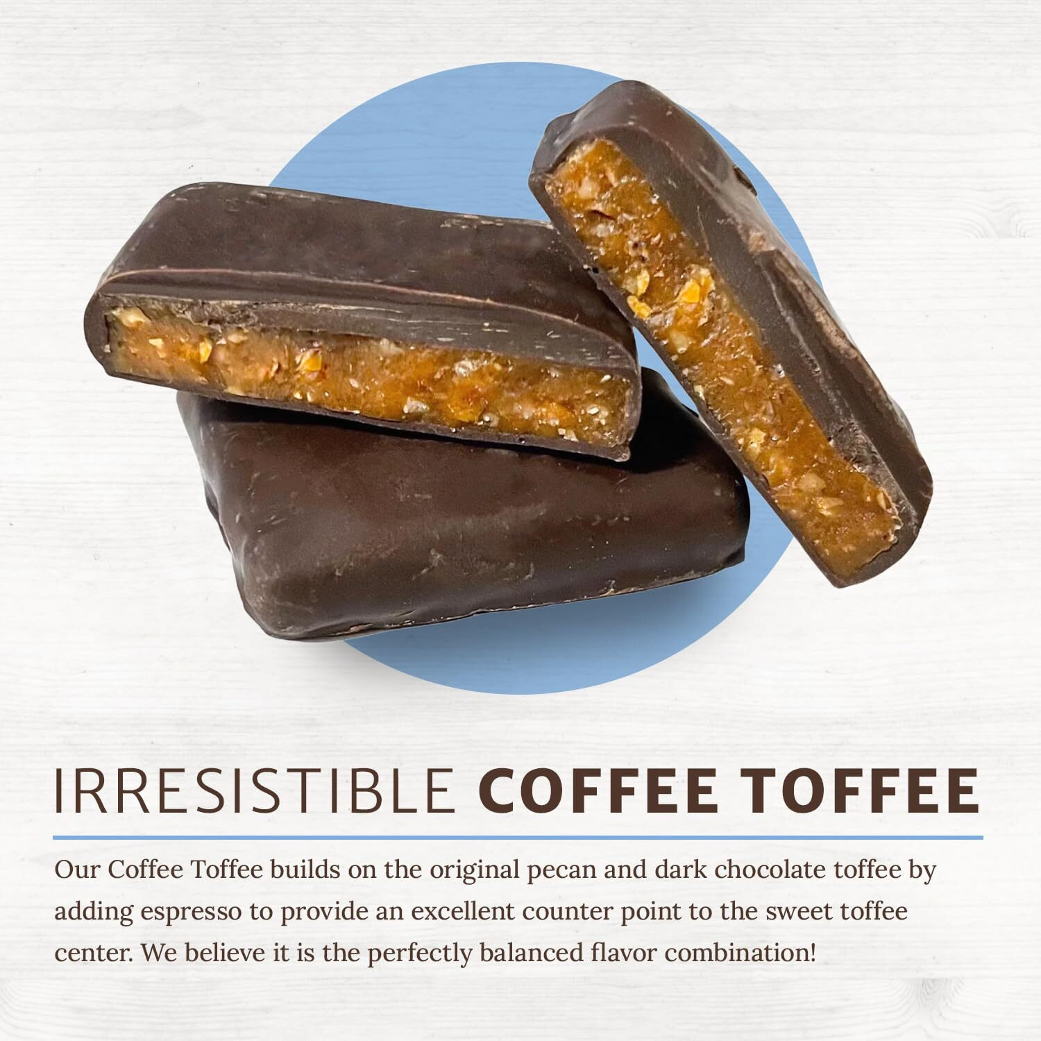 Griff's Coffee Toffee, Dark Chocolate Covered Coffee Toffee Squares, Traditional English Toffee, Gluten Free, Family Owned (16 Count, Coffee Toffee)