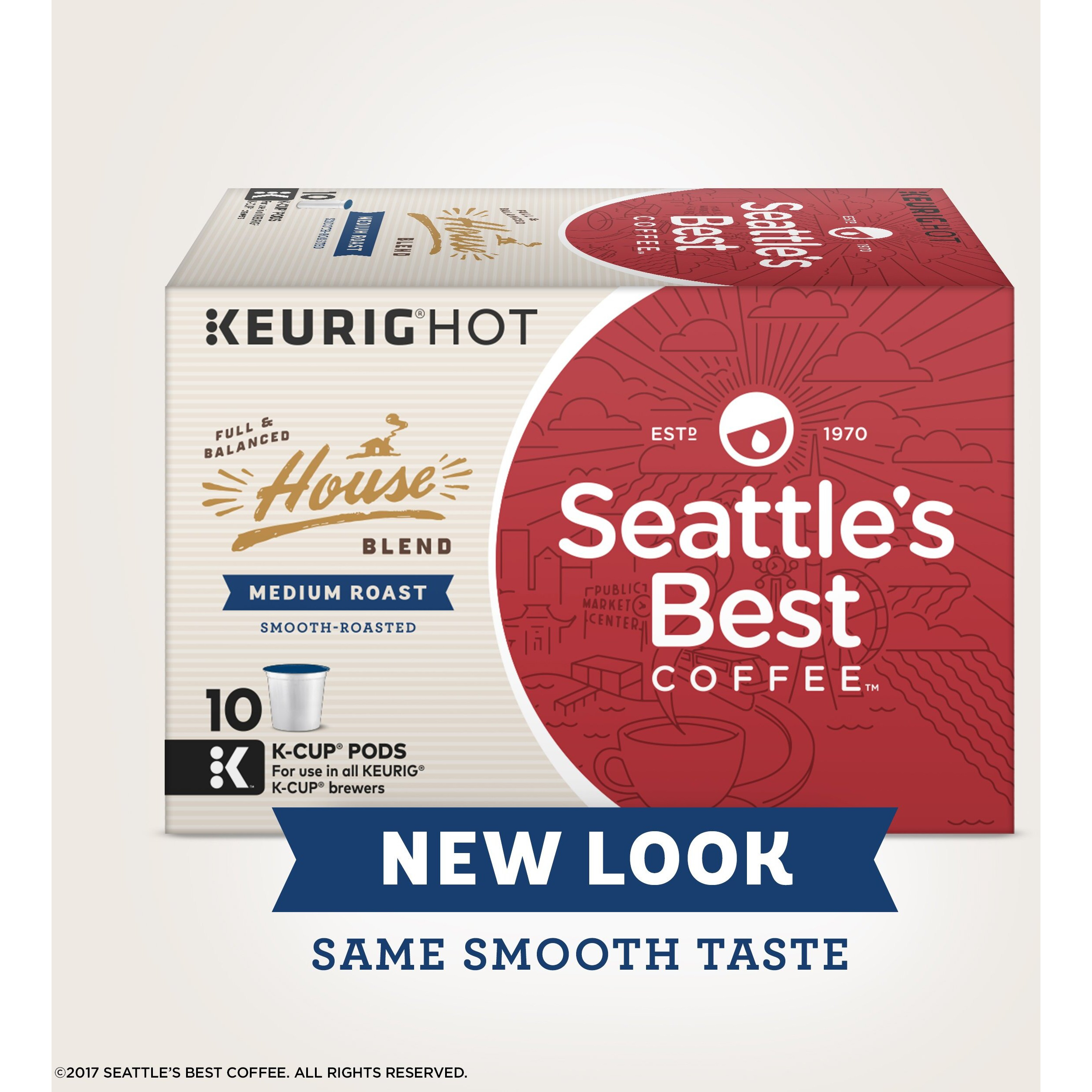 Seattle's Best Coffee House Blend Medium Roast Single Cup Coffee For Keurig Brewers, 1 Individual 3.5 Oz. Pod