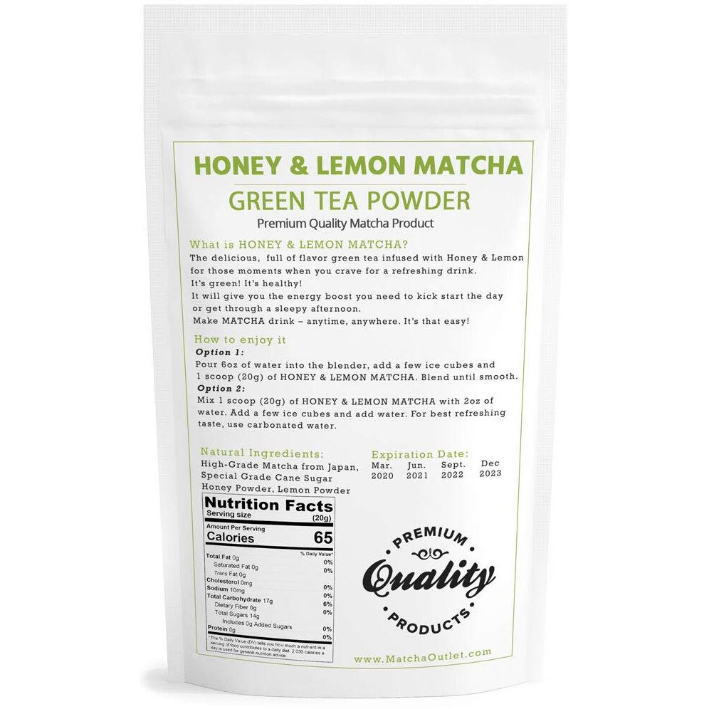 Matcha Lemonade Green Tea - 12Oz, All Natural, Made With Ceremonial Japanese Matcha, Honey, And Lemon Powder