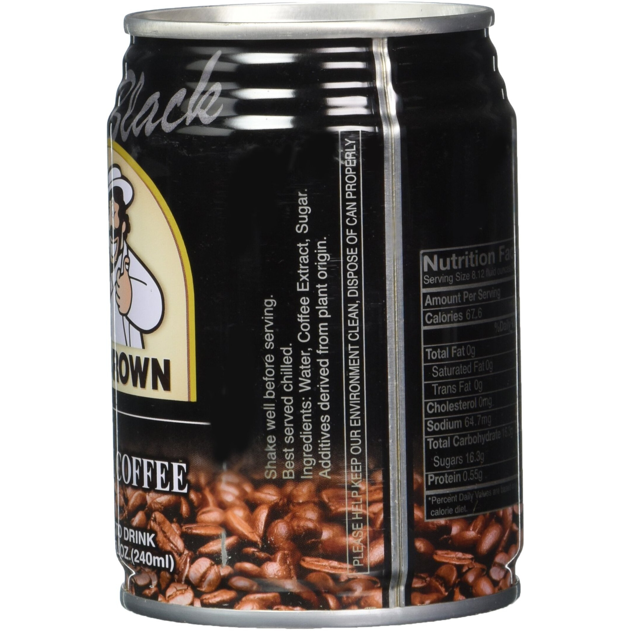 Mr. Brown Black Coffee, 8.12 Ounce (Pack Of 24)
