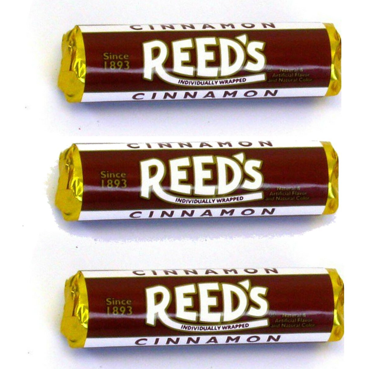 Reed's Classic Cinnamon Hard Candy - Individually Wrapped - Since 1893 (Cinnamon, Pack Of 3)
