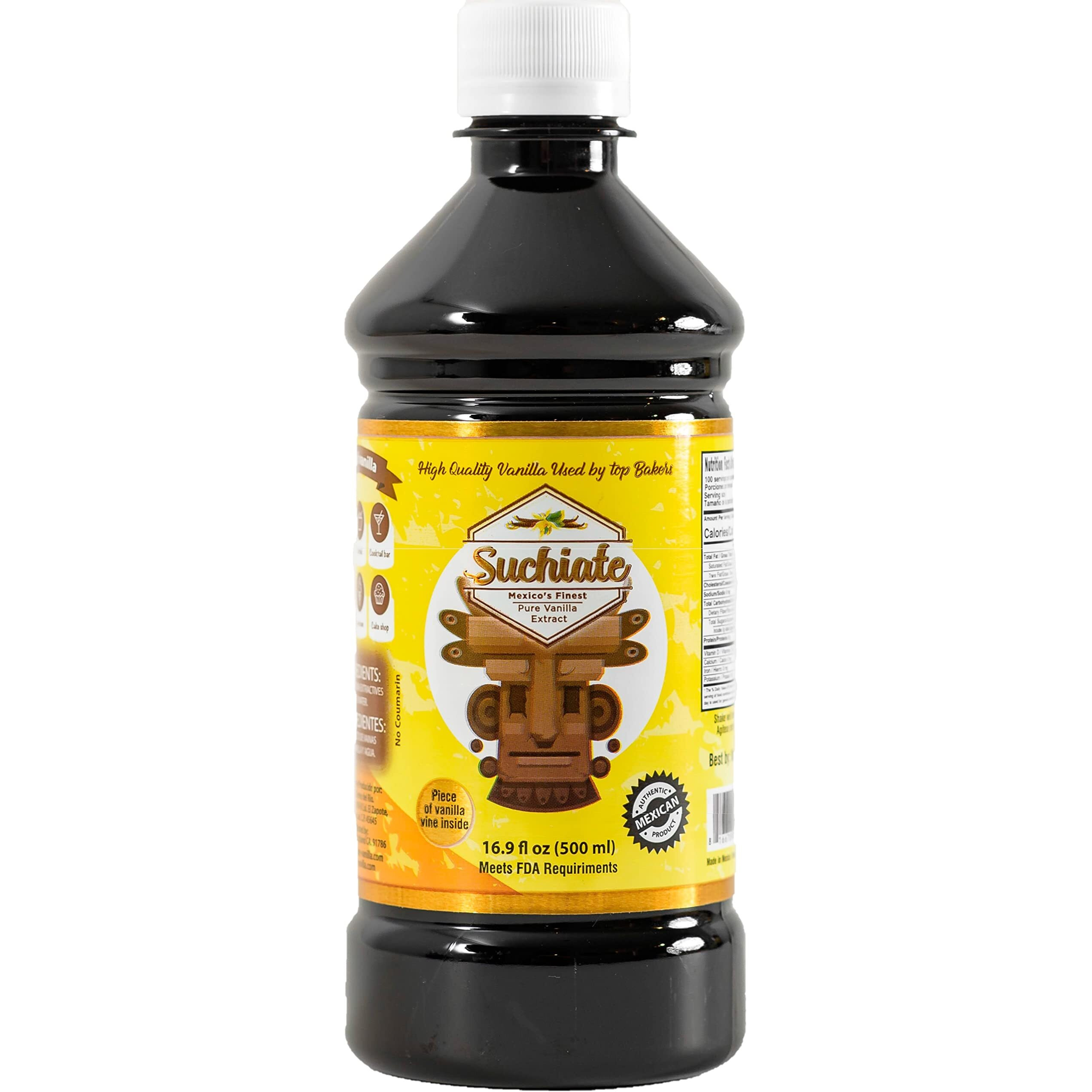 Suchiate Pure Vanilla | Mexican Vanilla For Baking And Desserts | Made With Real Vanilla Bean | Vainilla Mexicana Buena 16.9Oz (500 Ml)
